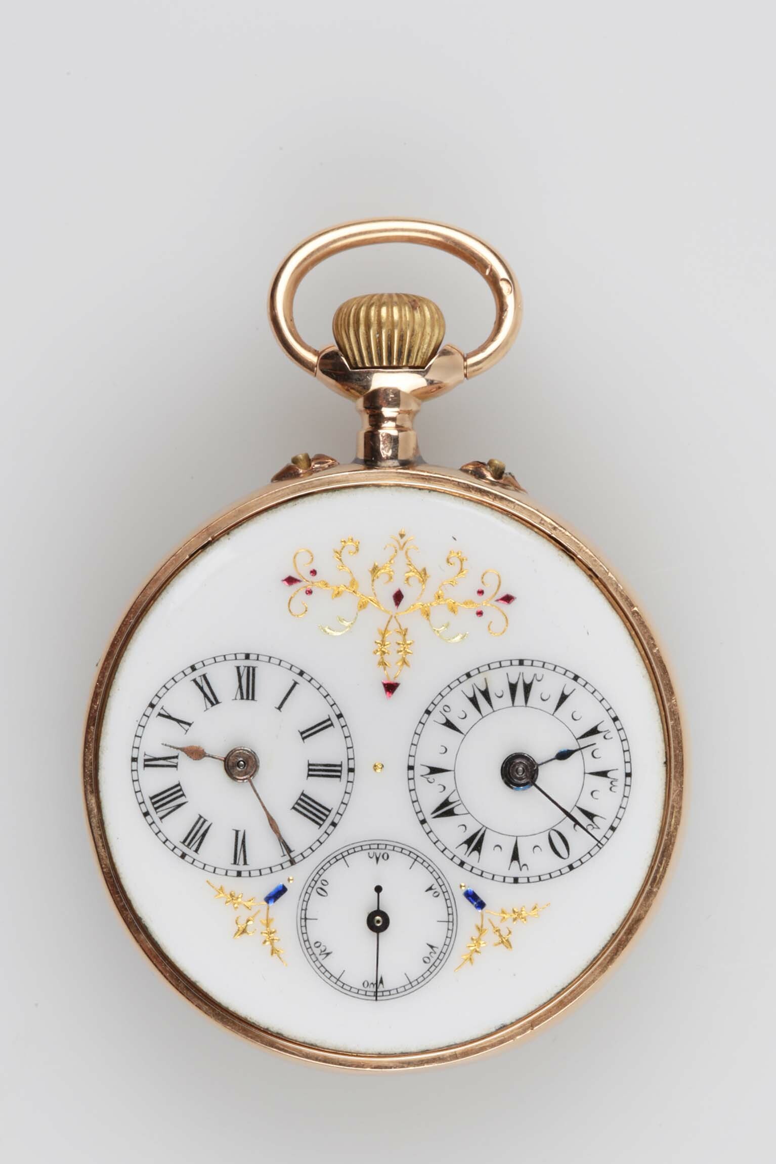 Taschenuhr, Schweiz, um 1900 (Deutsches Uhrenmuseum CC BY-SA)