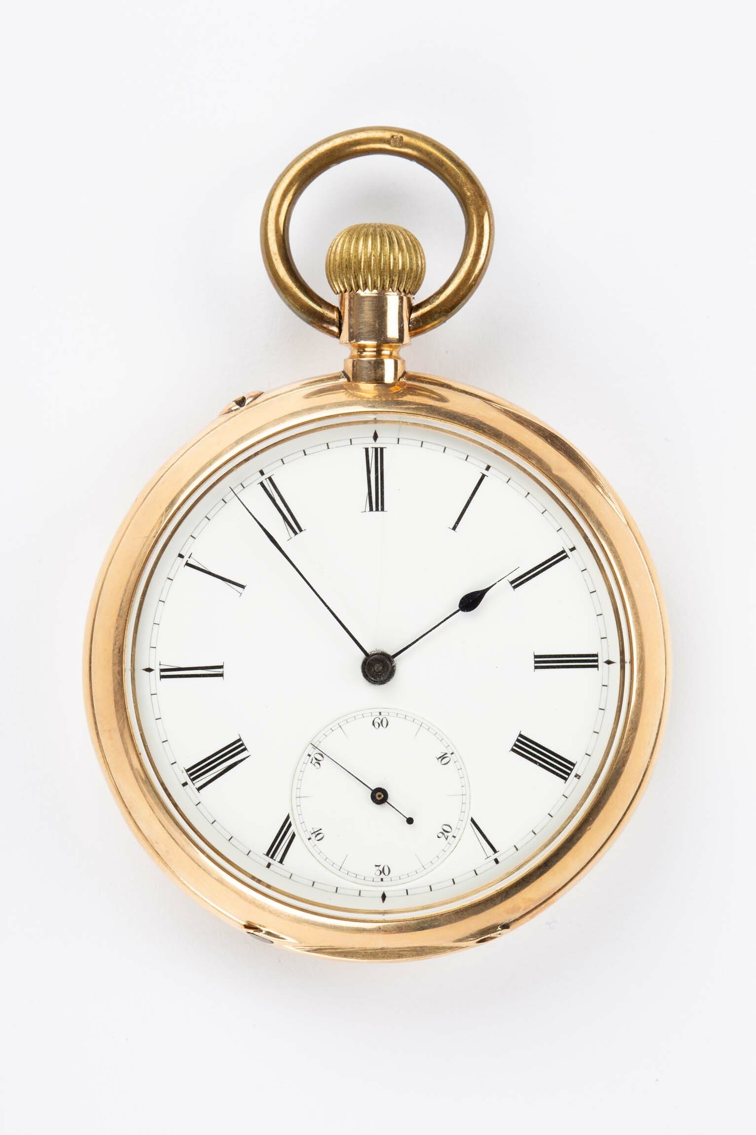 Taschenuhr, Deutsche Uhrenfabrikation Glashütte, um 1900 (Deutsches Uhrenmuseum CC BY-SA)