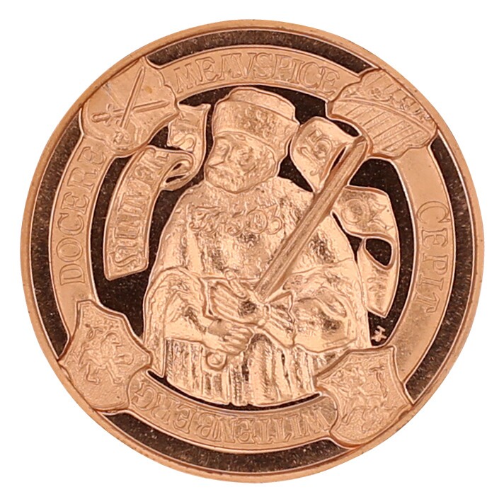 Medaille 1990 zur Gründung der Wittenberger Universität 1502 (Museum im Melanchthonhaus Bretten CC BY-NC-SA)