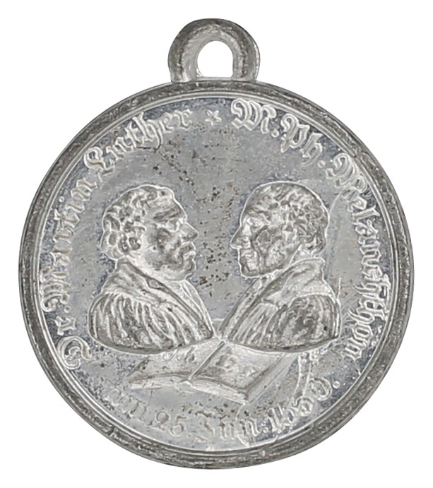 Medaille von 1830 anlässlich der 300-Jahrfeier der Augsburger Konfession (Museum im Melanchthonhaus Bretten CC BY-NC-SA)