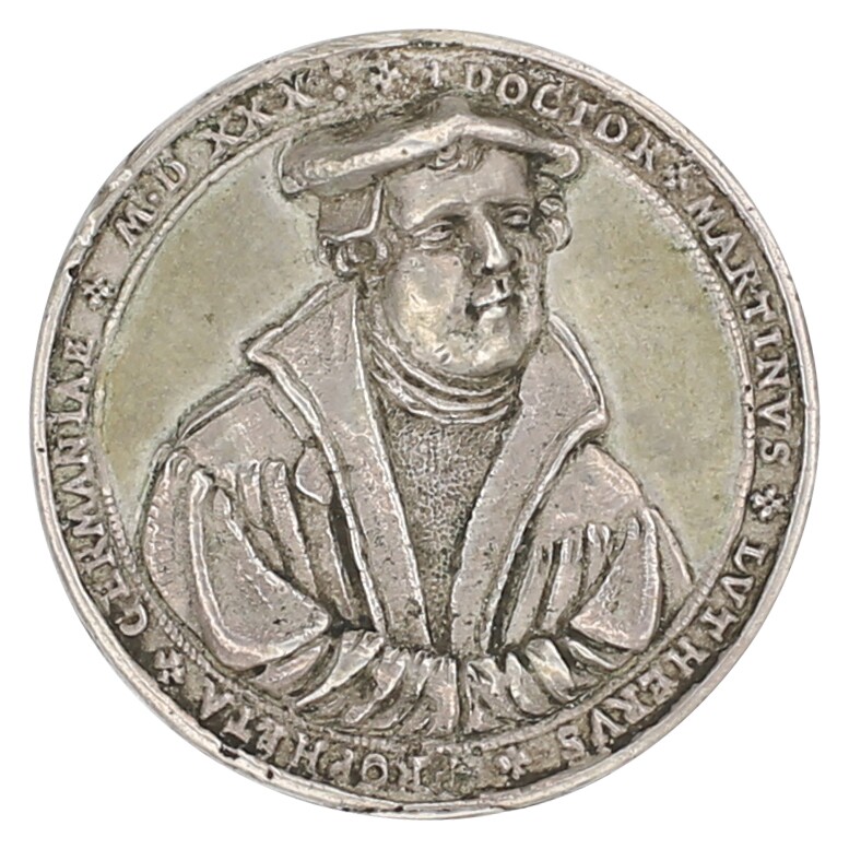 Medaille nach 1540 anlässlich der Reise Melanchthons zum Reichstag in Regensburg (1541) (Museum im Melanchthonhaus Bretten CC BY-NC-SA)