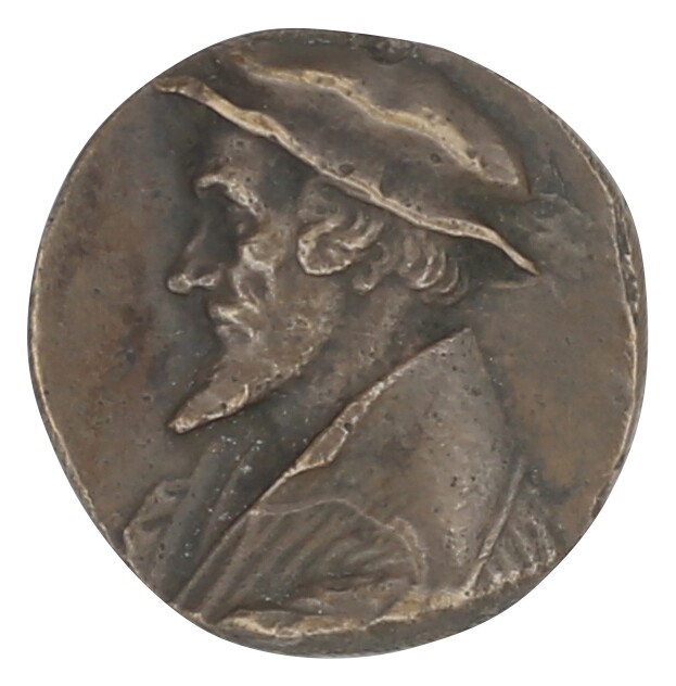 Bronzeabguss der Medaille von 1543 auf Melanchthons Aufenthalt in Köln (Museum im Melanchthonhaus Bretten CC BY-NC-SA)