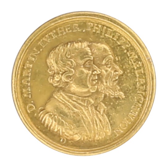 Medaille von 1730 zur 200-Jahrfeier der Confessio Augustana (Museum im Melanchthonhaus Bretten CC BY-NC-SA)