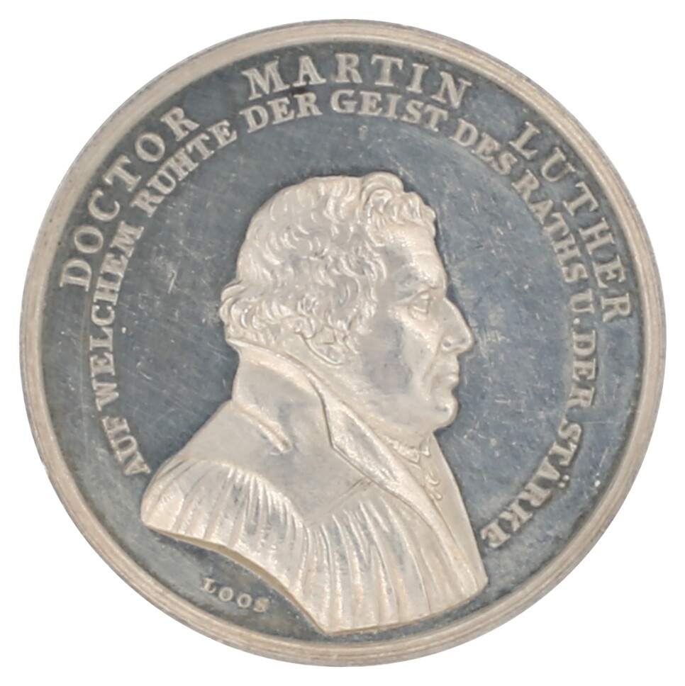 Medaille von 1817 anlässlich der 3. Säkularfeier der Reformation (Museum im Melanchthonhaus Bretten CC BY-NC-SA)