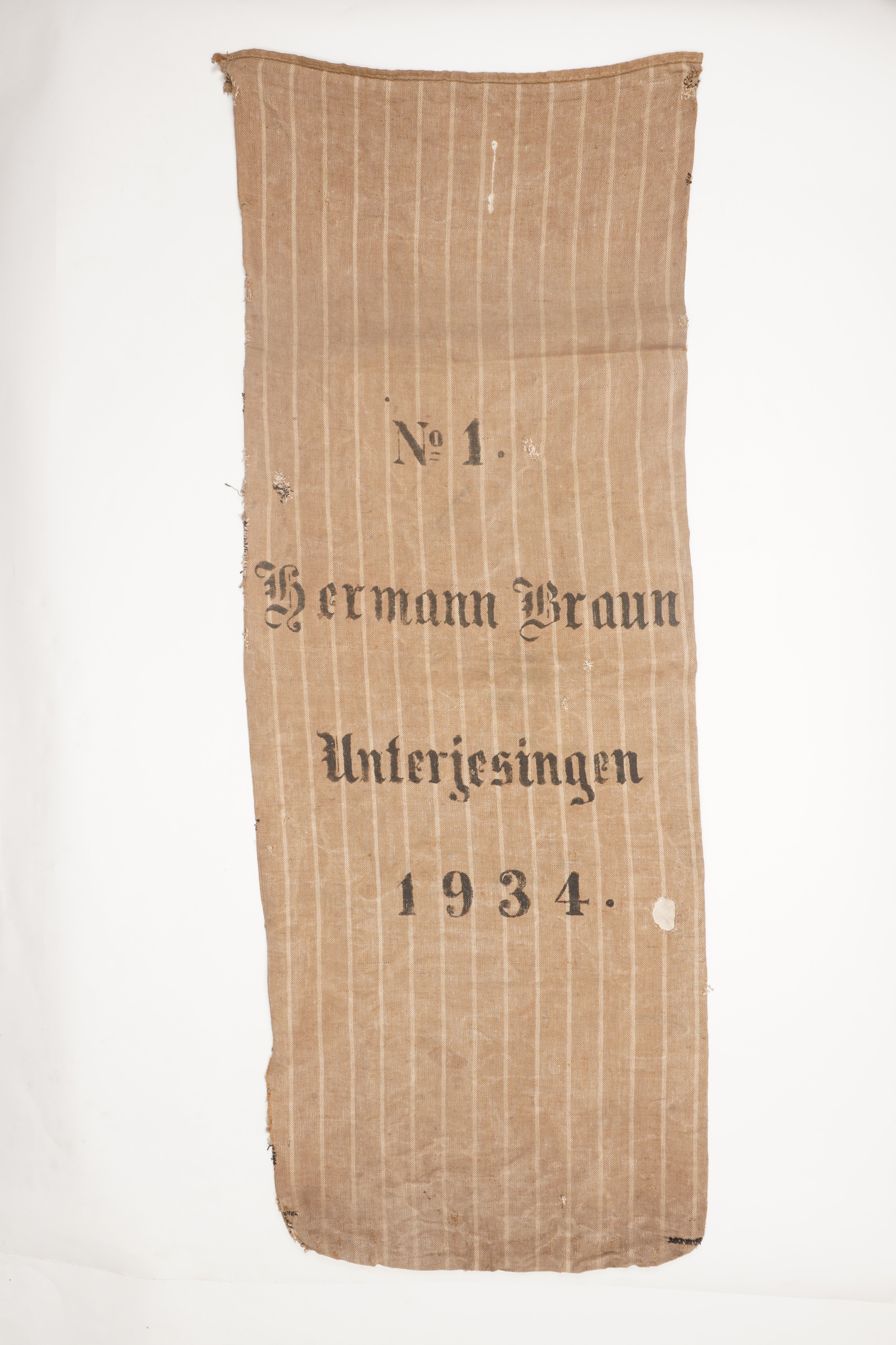 Getreidesack "No 1 Hermann Braun" (Förderkreis Unterjesinger Kelter e.V. CC BY-NC-SA)