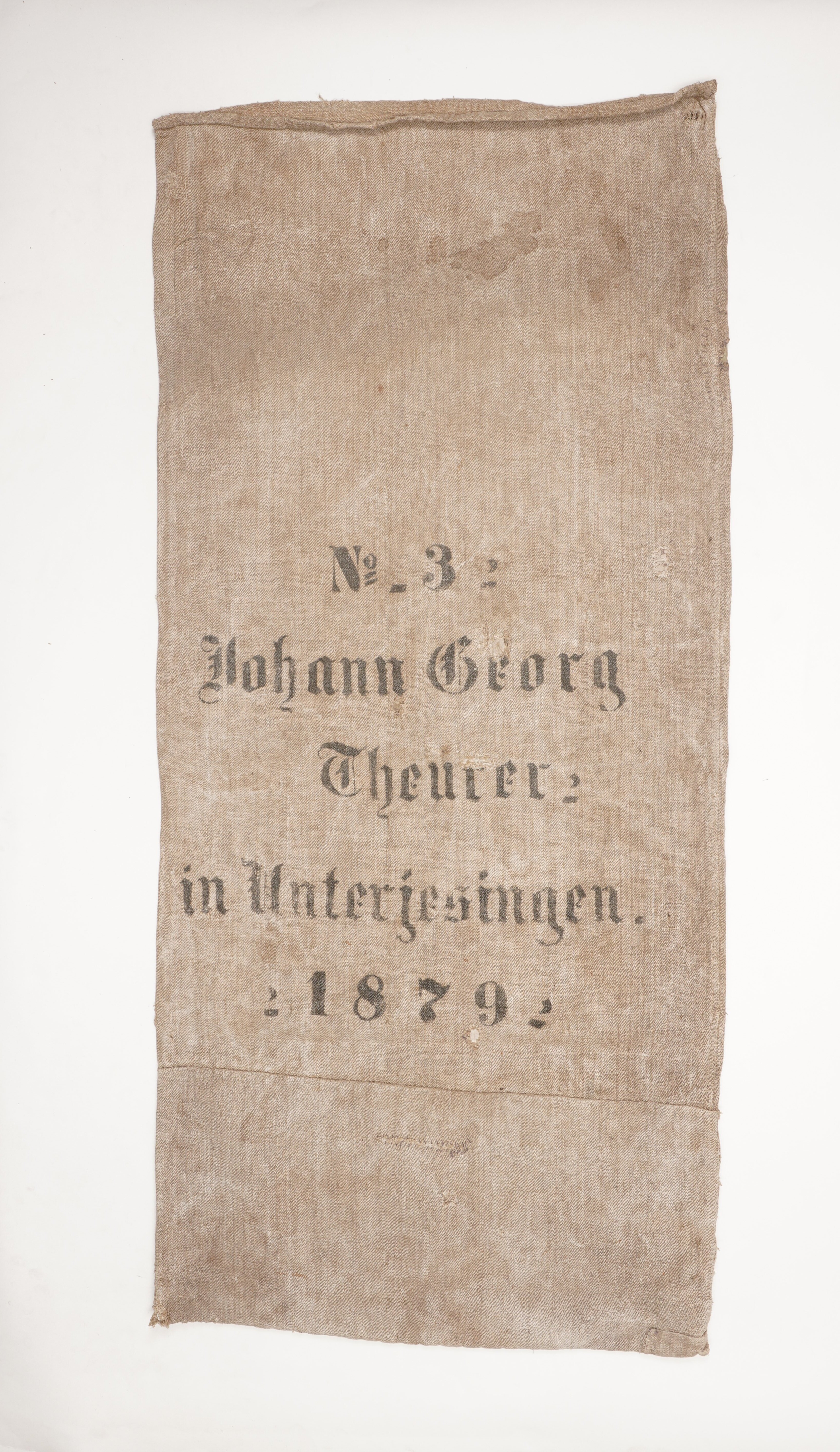 Getreidesack "No 3 Johann Georg Theurer" (Förderkreis Unterjesinger Kelter e.V. CC BY-NC-SA)