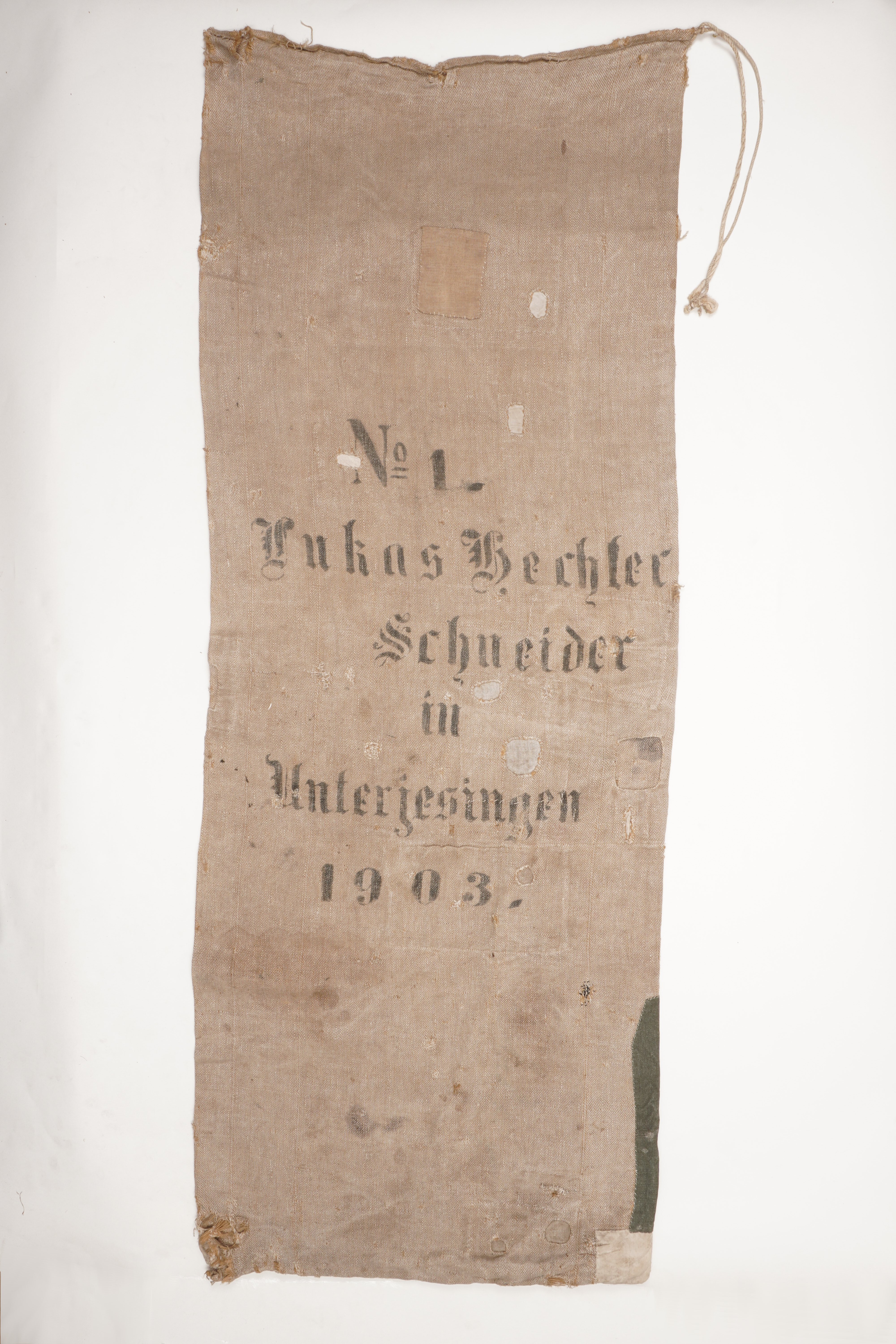 Getreidesack "No 1. Lukas Hechler" (Förderkreis Unterjesinger Kelter e.V. CC BY-NC-SA)