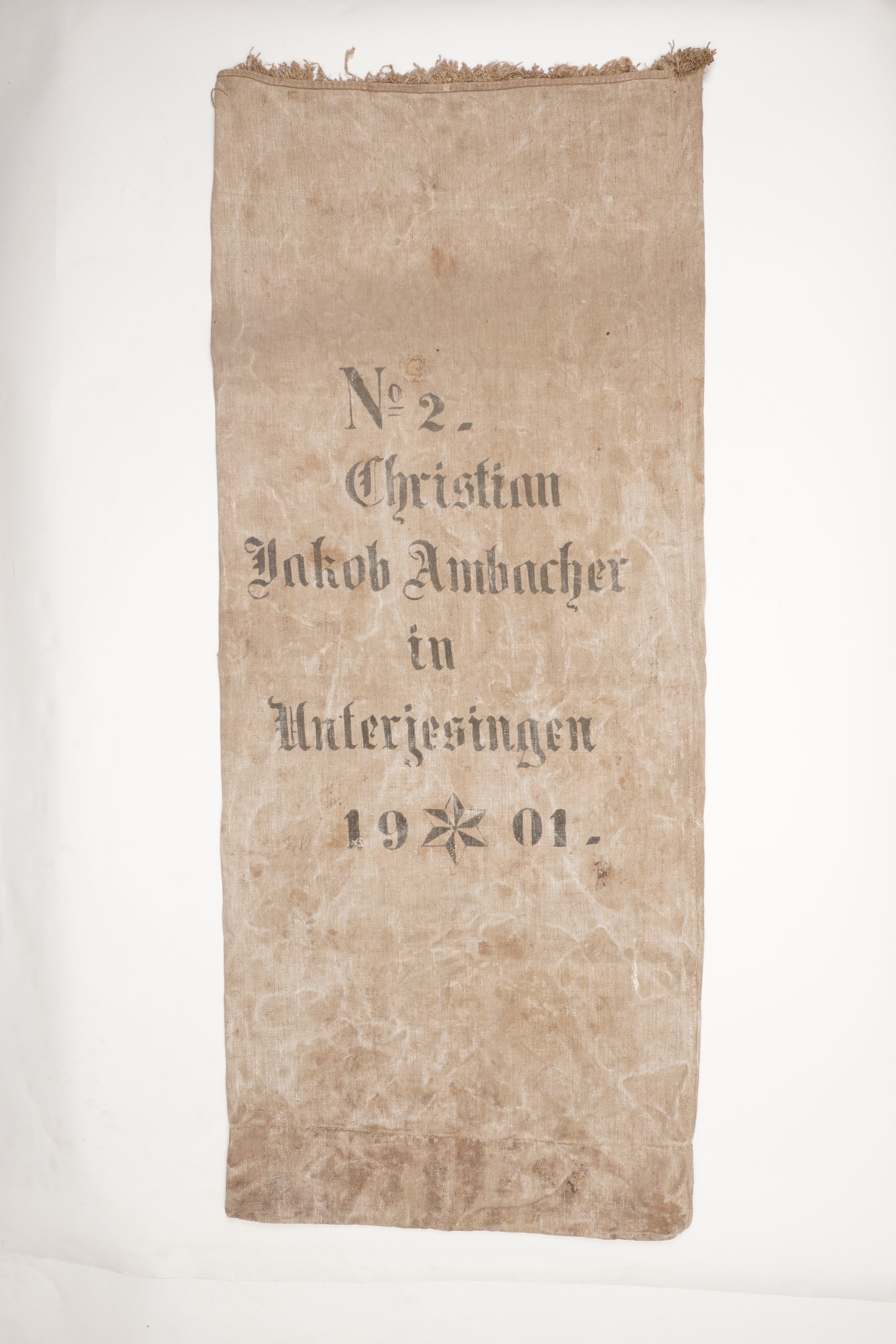Getreidesack "No 2. Christian Jakob Ambacher" (Förderkreis Unterjesinger Kelter e.V. CC BY-NC-SA)