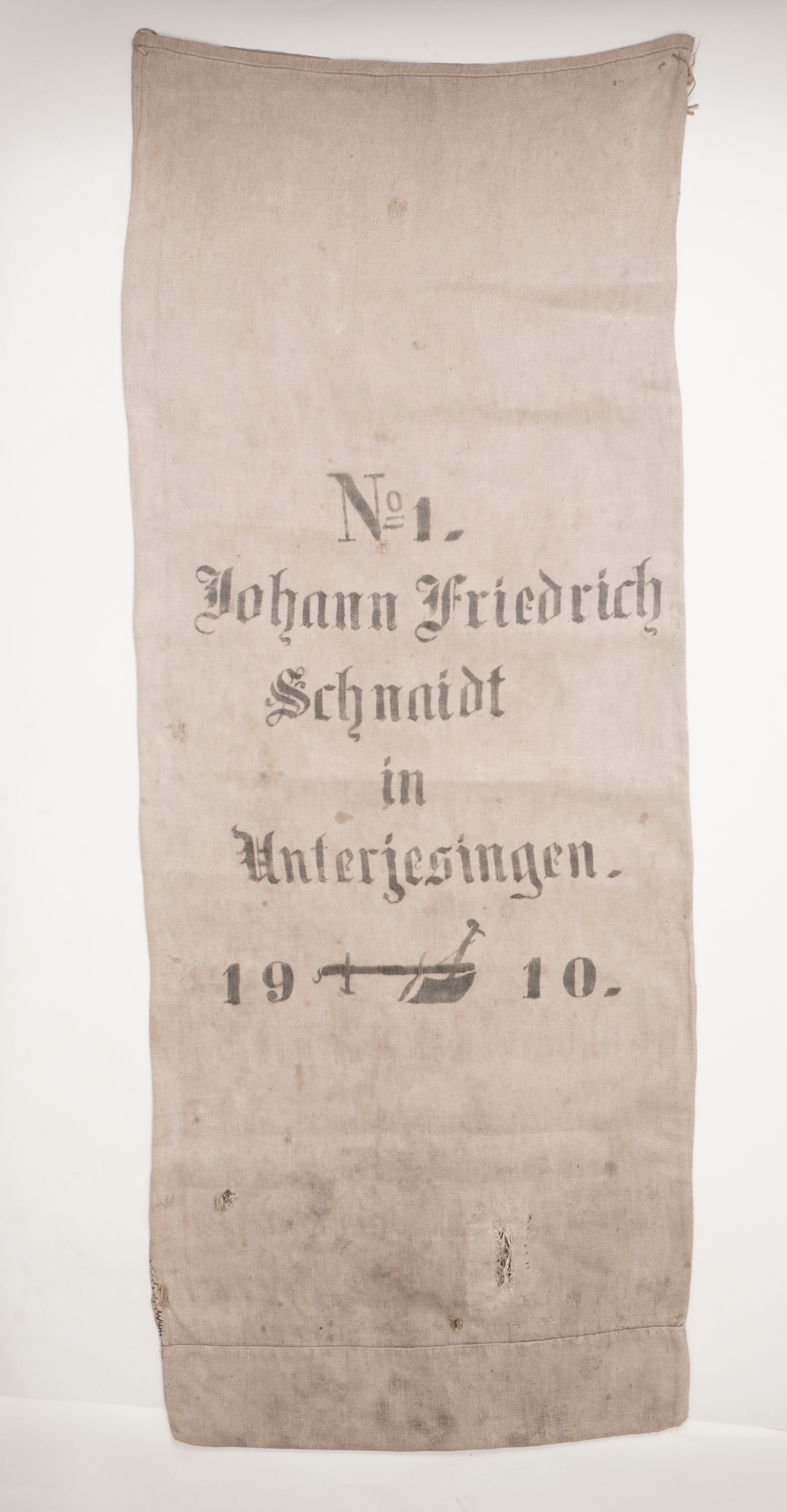Getreidesack "No 1 Johann Friedrich Schnaidt" (Förderkreis Unterjesinger Kelter e.V. CC BY-NC-SA)