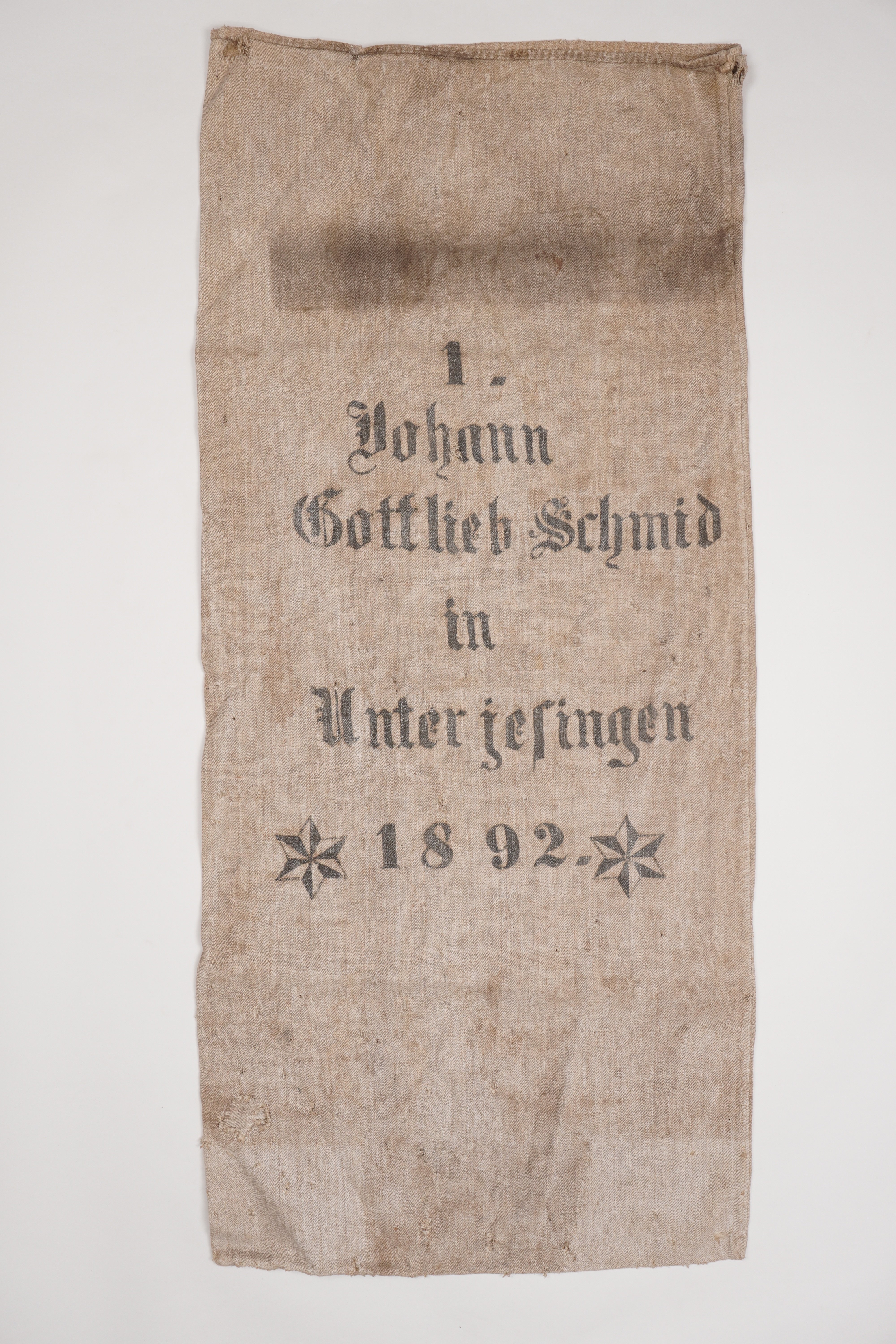 Getreidesack "1. Johann Gottlieb Schmid" (Förderkreis Unterjesinger Kelter e.V. CC BY-NC-SA)