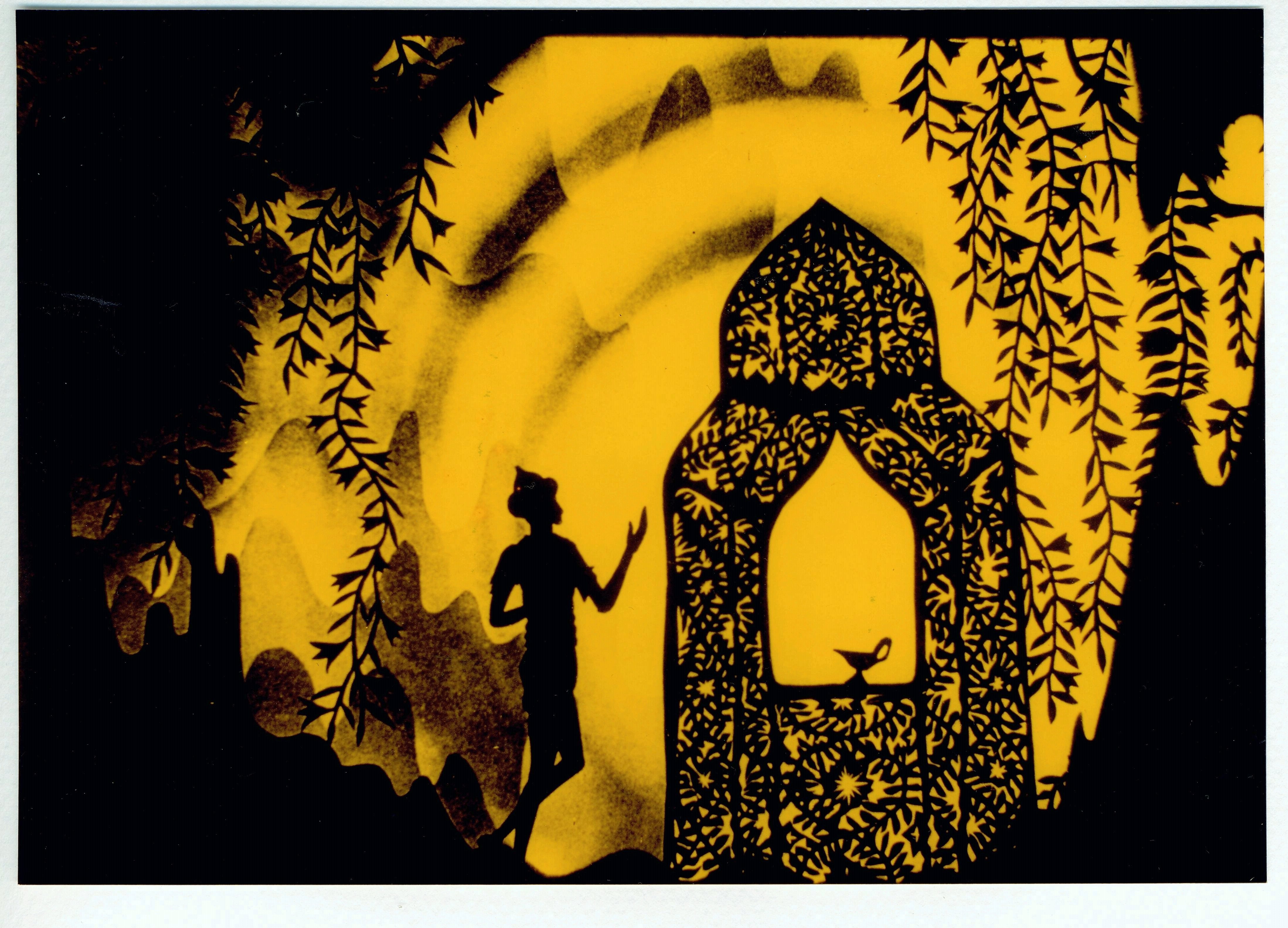 Filmfoto / Still-Chart aus dem Film "Die Abenteuer des Prinzen Achmed": Aladin mit der Wunderlampe (Stadtmuseum Tübingen CC BY-NC-SA)
