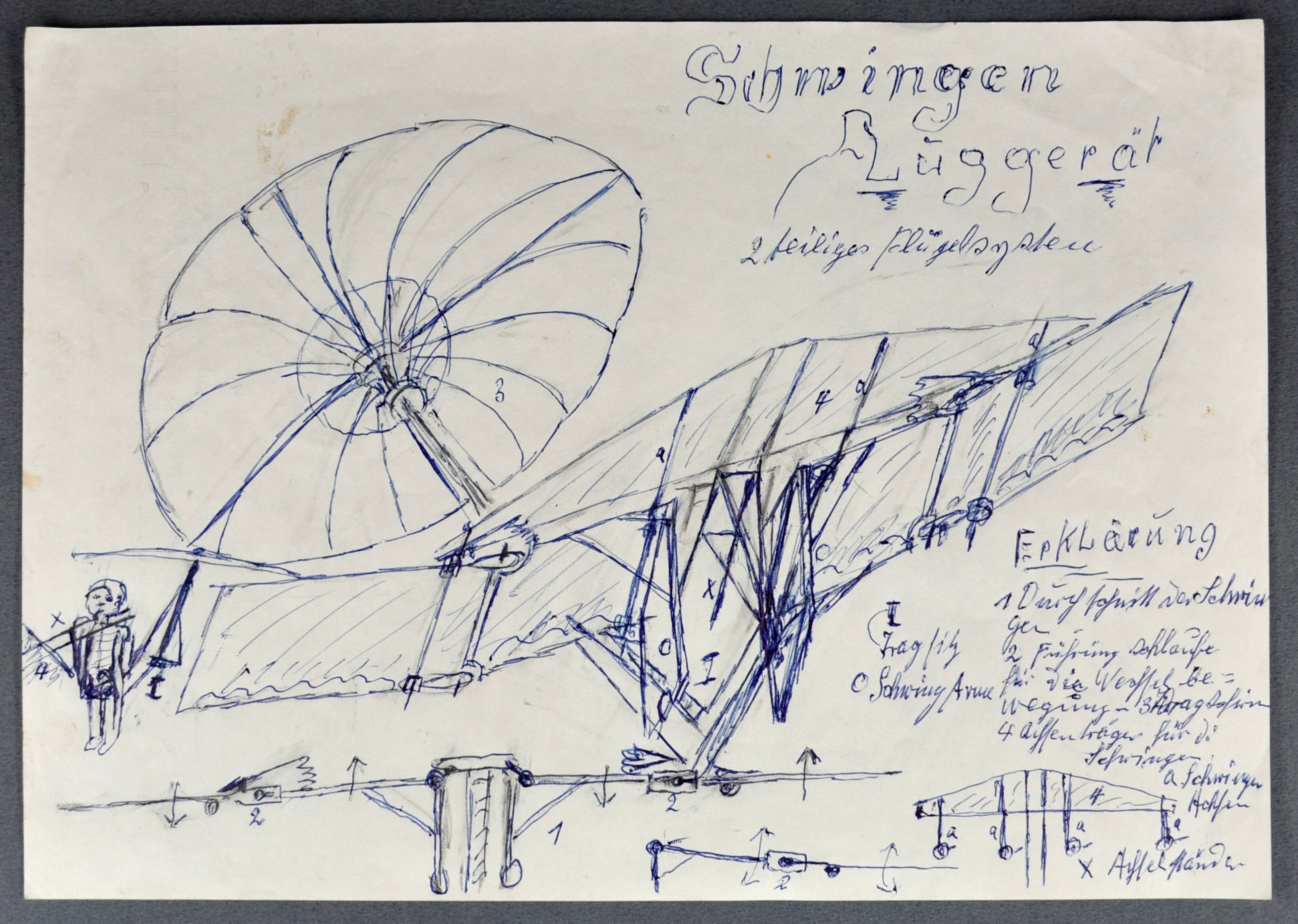 "Schwingen Fluggerät 2 teiliges Flügelsystem" (Gustav Mesmer Stiftung CC BY-NC-SA)