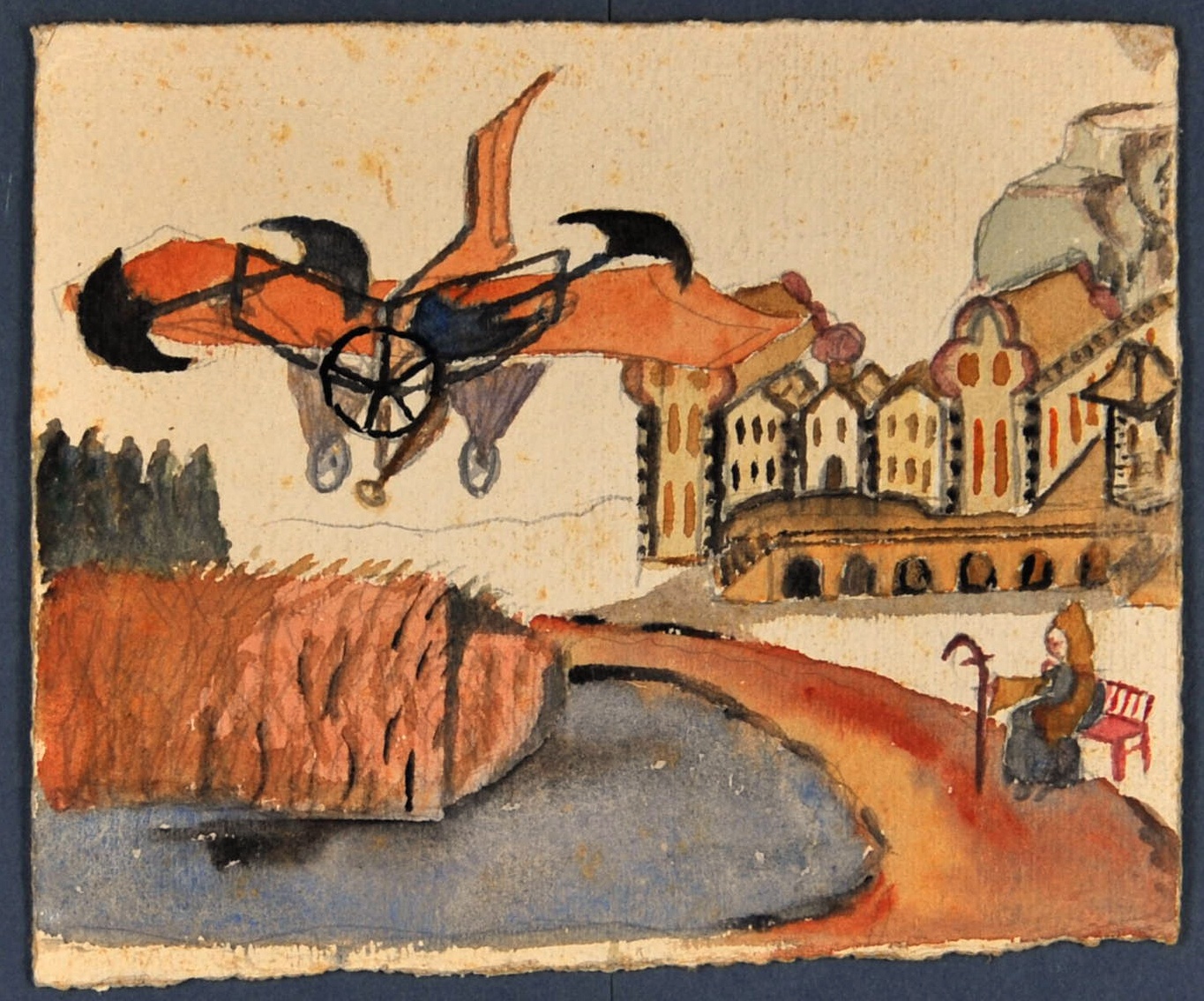 Fluggerät über einem Teich (Gustav Mesmer Stiftung CC BY-NC-SA)