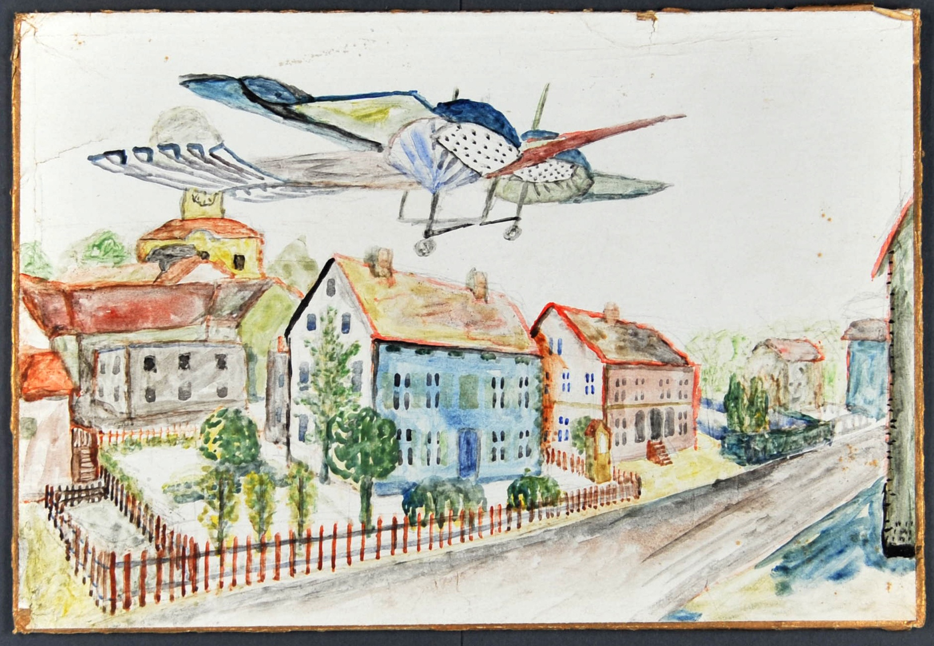 Stadtansicht mit Fluggerät (Gustav Mesmer Stiftung CC BY-NC-SA)