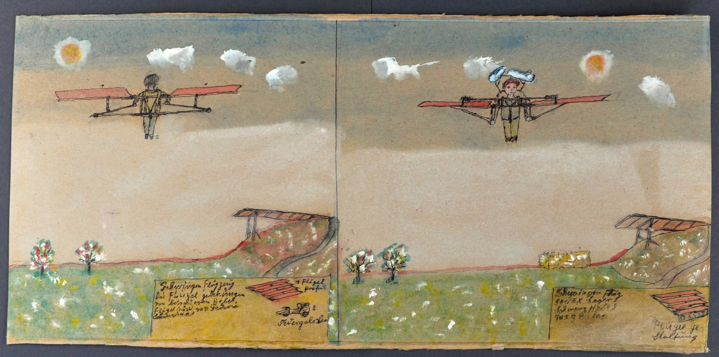 Schwingenflugzeug, zwei (Gustav Mesmer Stiftung CC BY-NC-SA)
