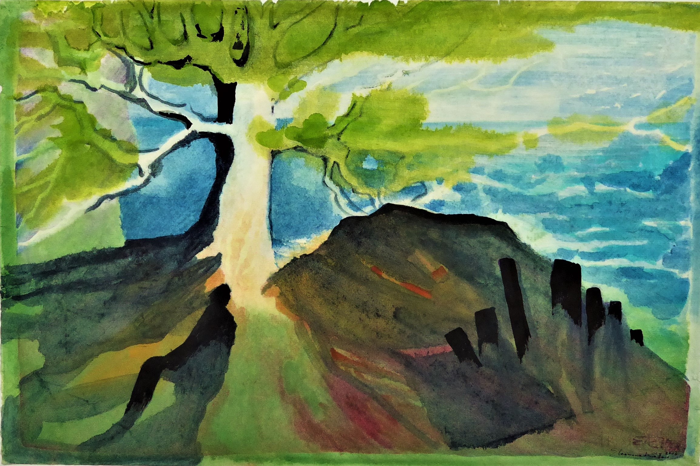 Unter dem hellen Baum - Archaische Steinmale (Kunststiftung Eleonore Kötter CC BY-NC-SA)