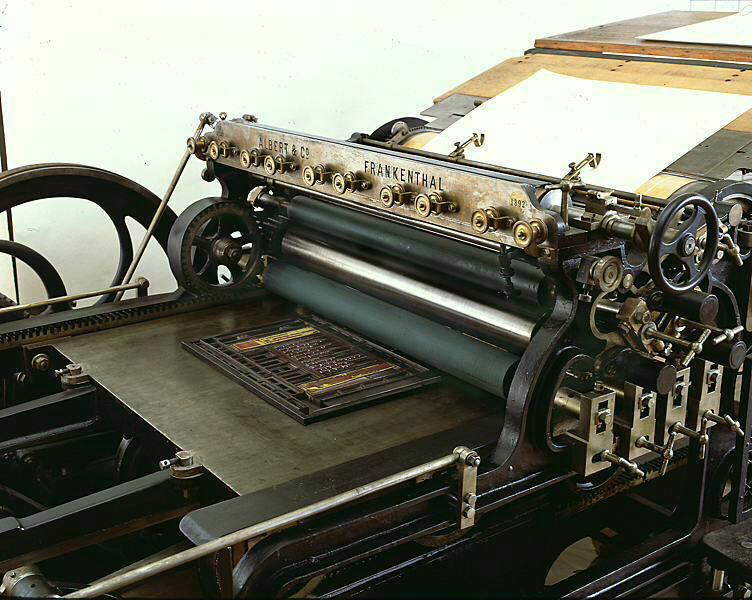 Buchdruck - Schnellpresse (Technoseum - Landesmuseum für Technik und Arbeit Mannheim CC BY-NC-SA)