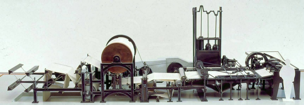Langsiebpapiermaschine (Technoseum - Landesmuseum für Technik und Arbeit Mannheim CC BY-NC-SA)