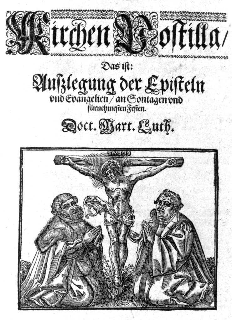 Martin Luther und Johann Friedrich I., der Großmütige, Kurfürst von Sachsen unter dem Kruzifix (Museum im Melanchthonhaus Bretten CC BY-NC-SA)