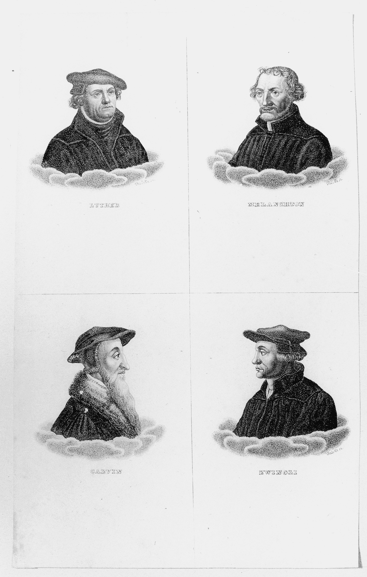 Vier Hauptreformatoren (Museum im Melanchthonhaus Bretten CC BY-NC-SA)