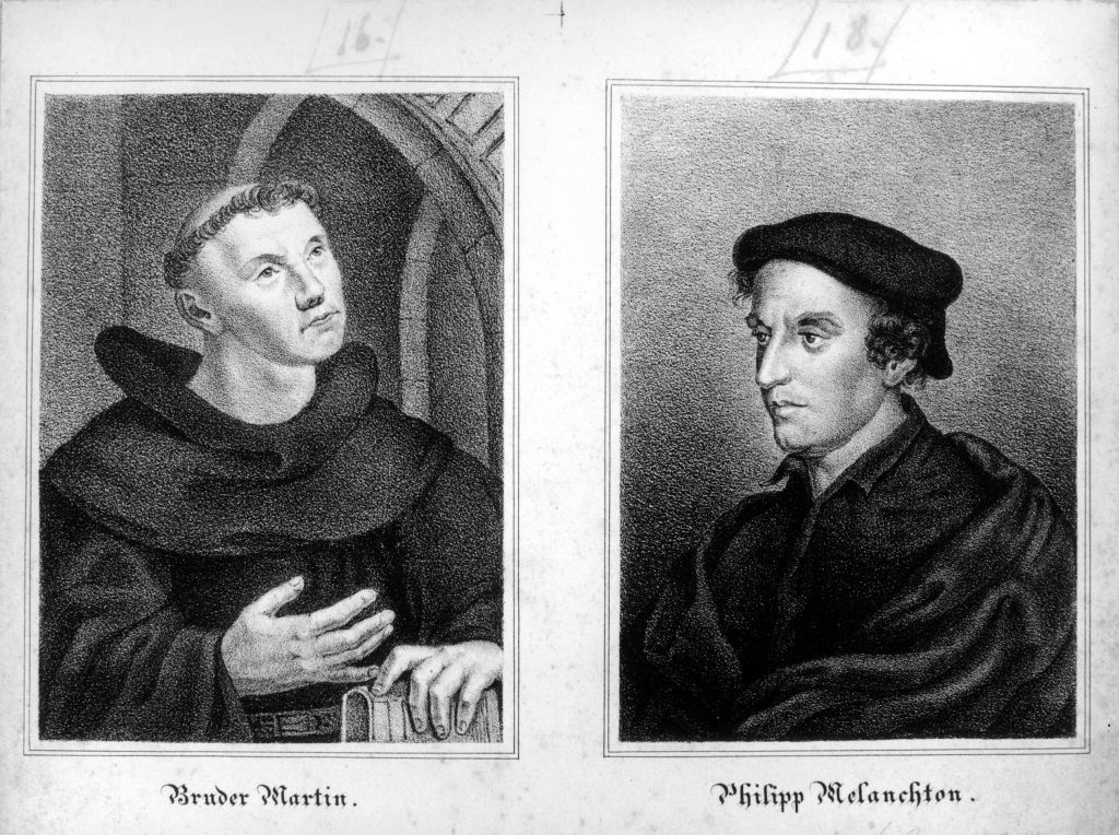 Martin Luther als Mönch und Philipp Melanchthon (Museum im Melanchthonhaus Bretten CC BY-NC-SA)