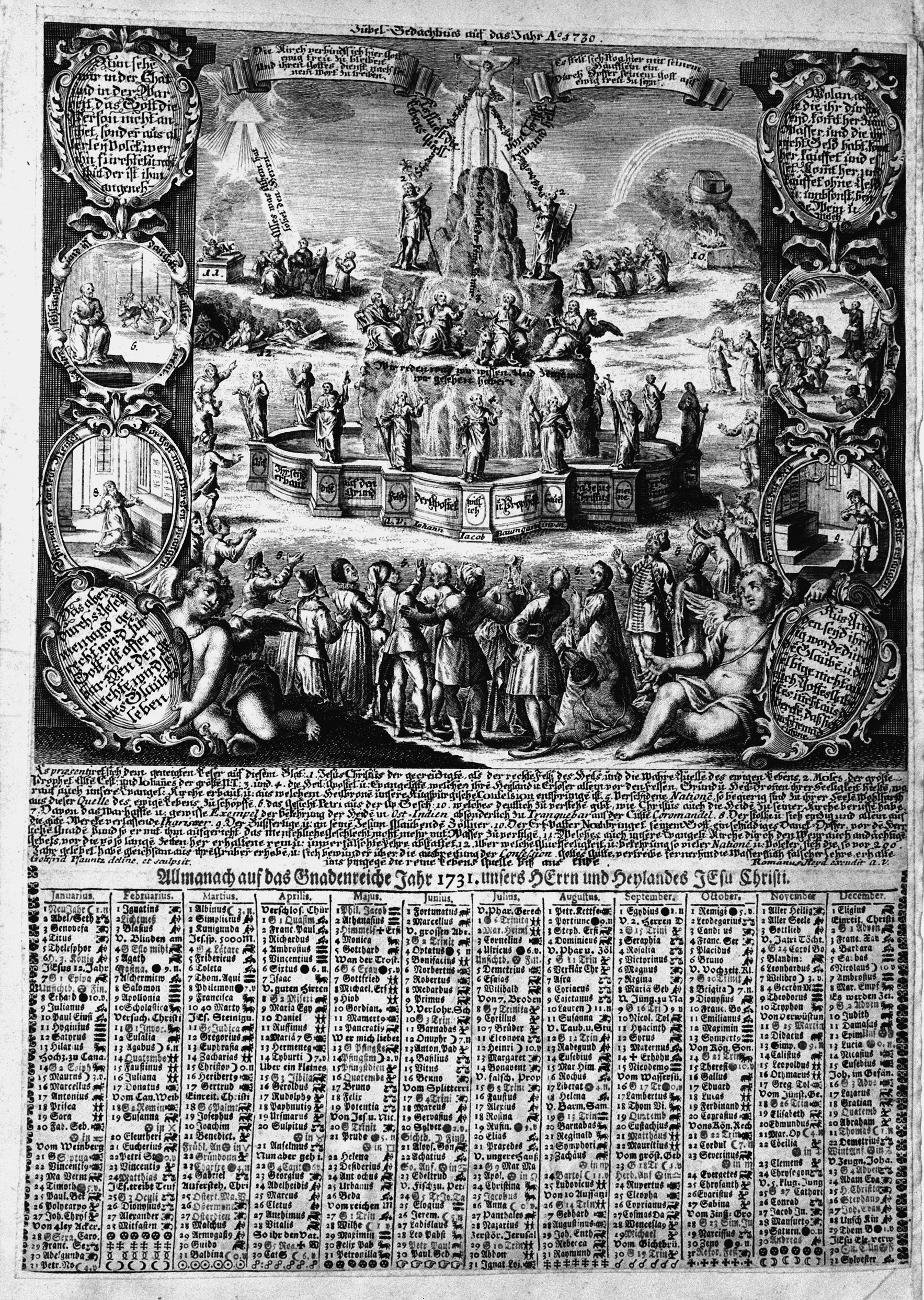 Kalender auf das Jahr 1731 (Museum im Melanchthonhaus Bretten CC BY-NC-SA)