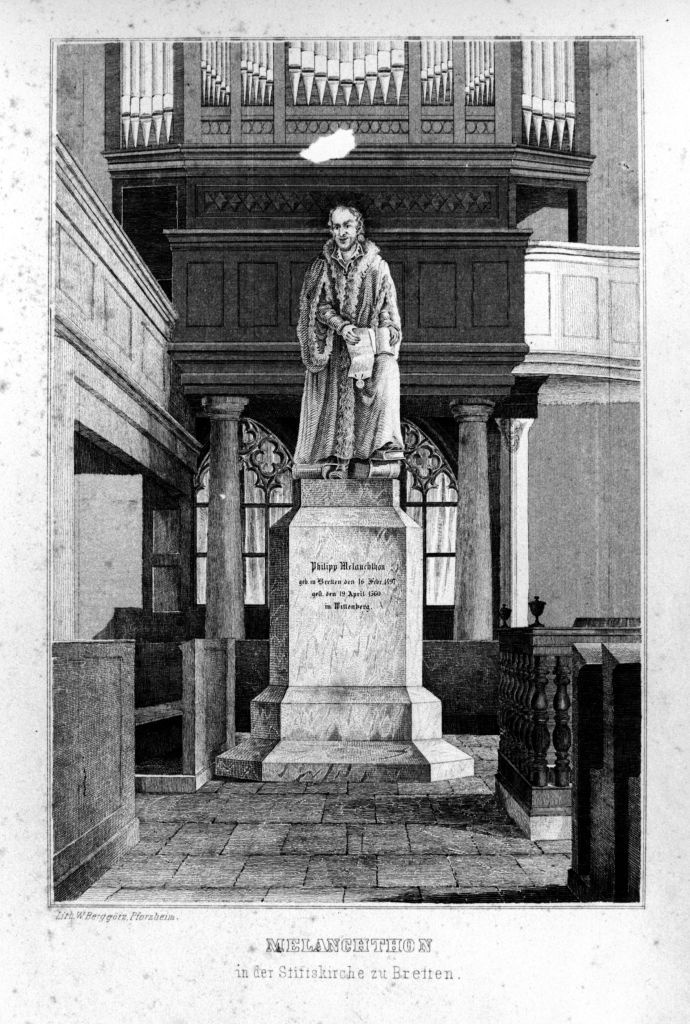 Das Melanchthon-Denkmal in der Stiftskirche zu Bretten (Museum im Melanchthonhaus Bretten CC BY-NC-SA)