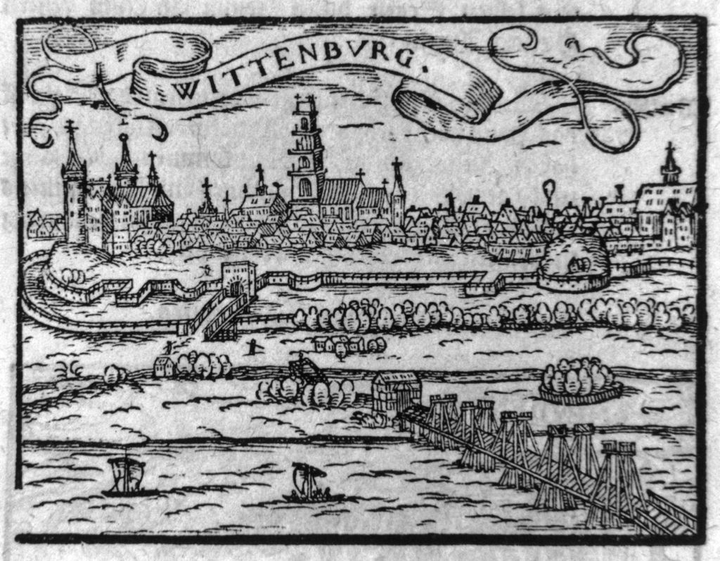 Stadtansicht Wittenberg (Verso: Stadtansicht Magdeburg) (Museum im Melanchthonhaus Bretten CC BY-NC-SA)