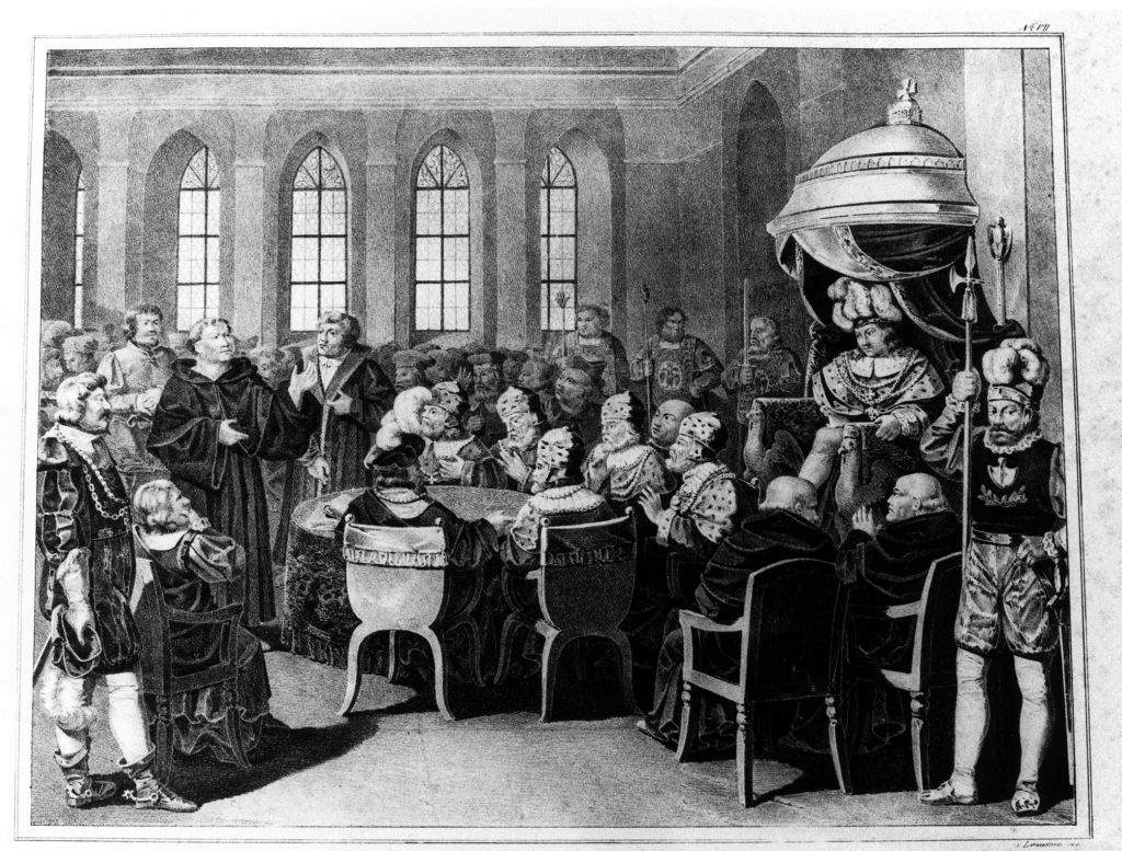 Luther auf dem Reichstag zu Worms 1521 (Museum im Melanchthonhaus Bretten CC BY-NC-SA)