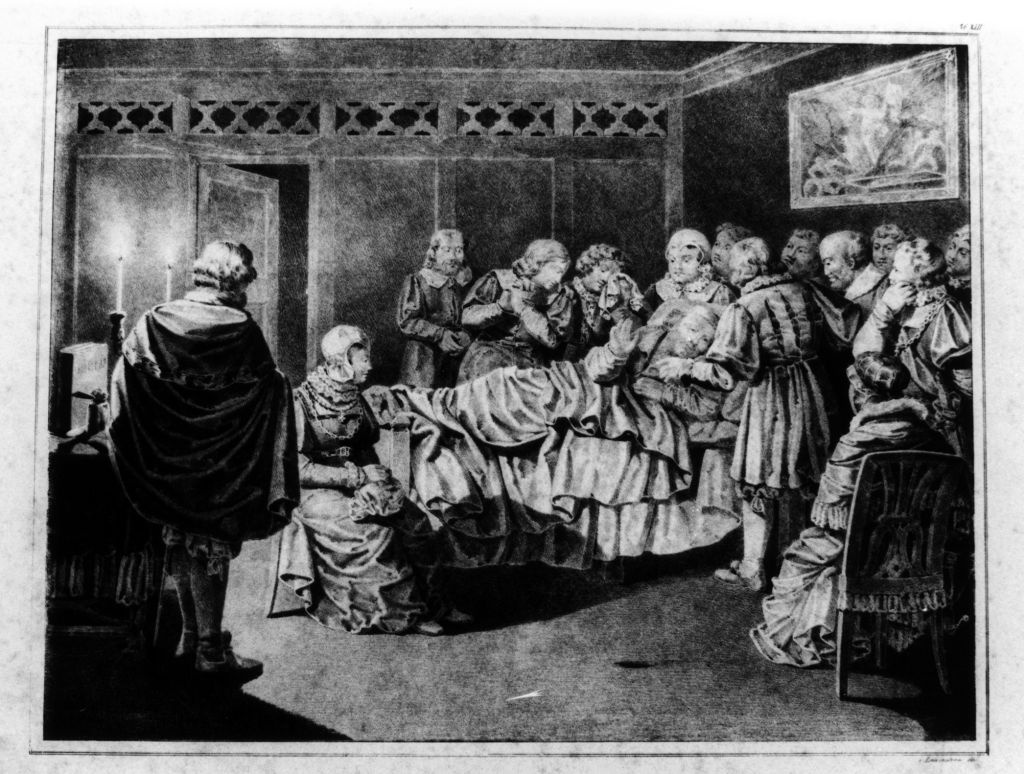 Luther auf dem Sterbebette zu Eisleben, den 17. Febr. 1546 (Museum im Melanchthonhaus Bretten CC BY-NC-SA)