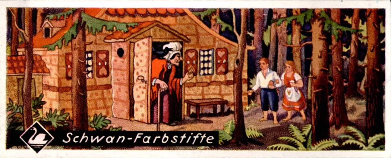 Etikett Märchenbilder (Hänsel und Gretel) (Unternehmensarchiv der Firmengruppe Schwan-STABILO CC BY-NC-ND)