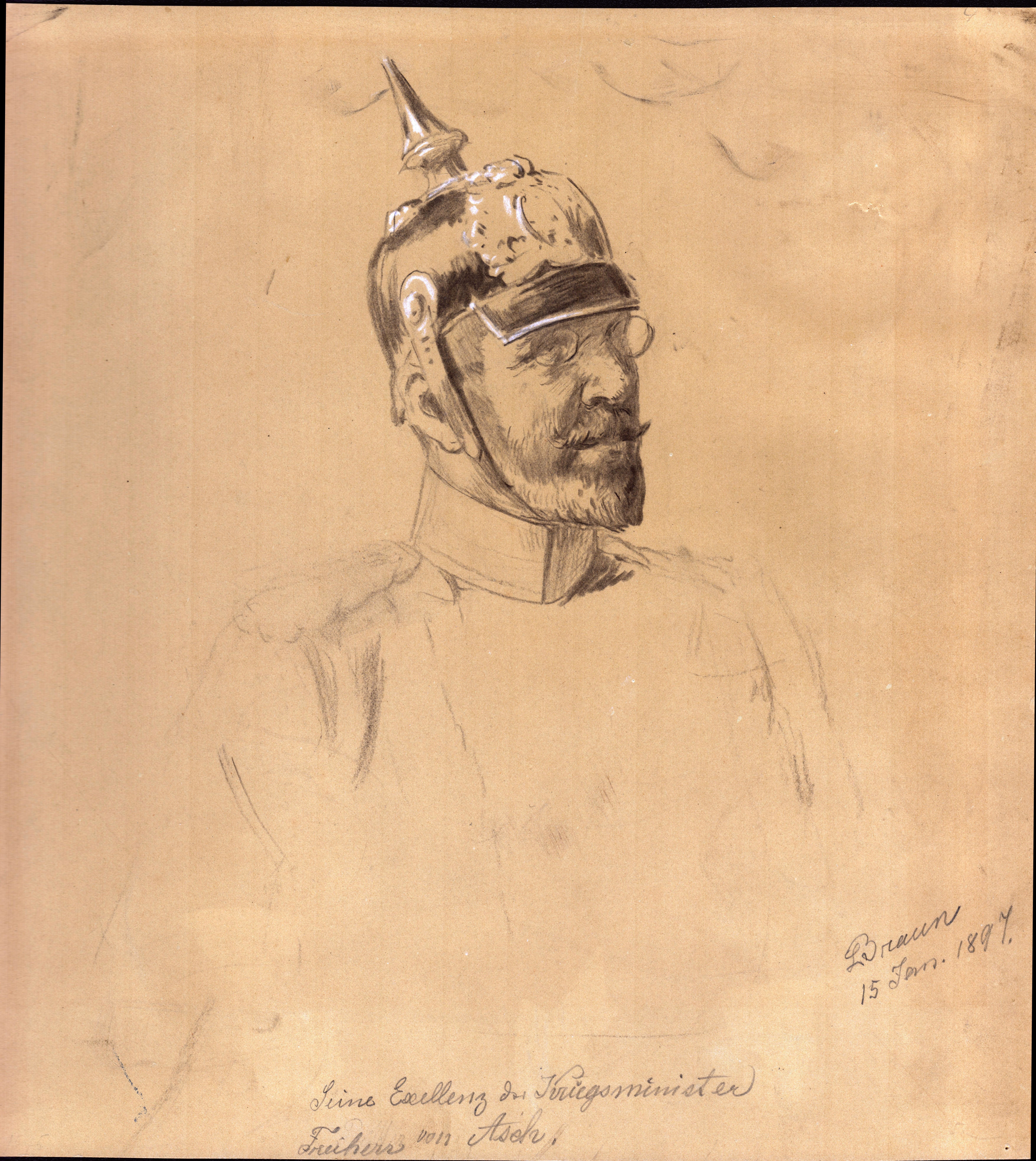 Porträtstudie des Adolph Freiherr von Asch (Bayerisches Armeemuseum CC BY-NC-ND)