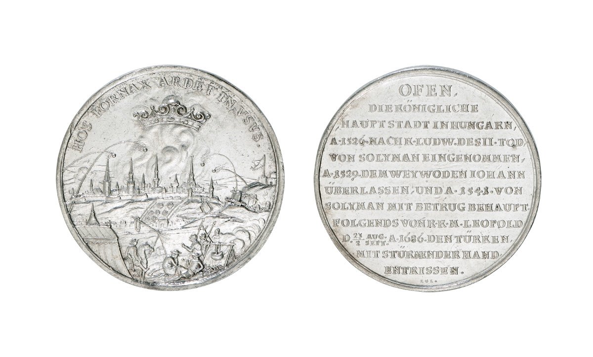 Medaille auf die Eroberung von Ofen (Buda) 1686 (Kunstsammlungen der Veste Coburg CC BY-NC-SA)