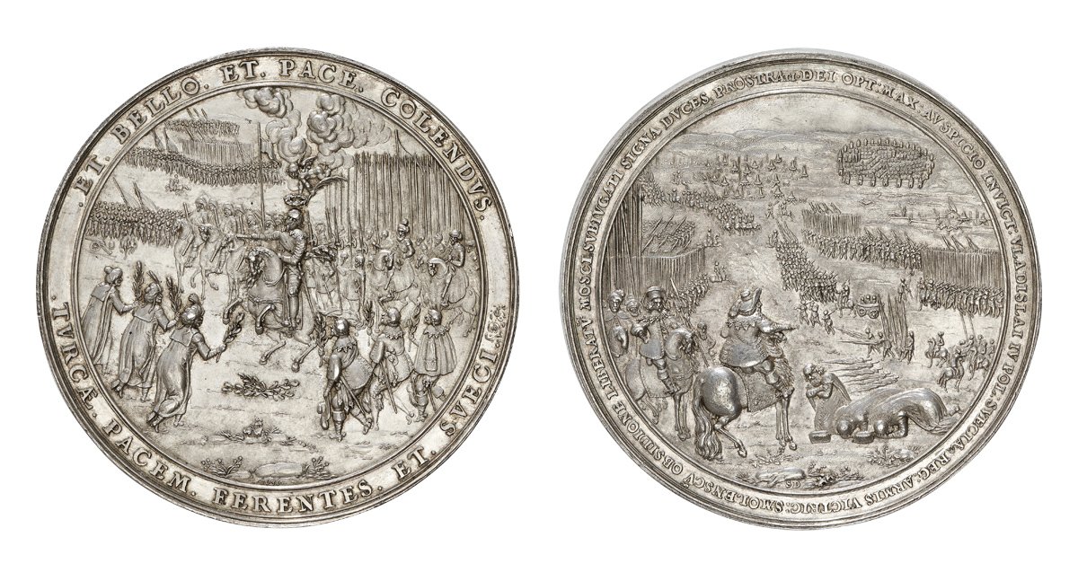 Medaille auf den polnischen Sieg über die Russen bei Smolensk sowie den Frieden mit Osmanen und Schweden 1635/36 (Kunstsammlungen der Veste Coburg CC BY-NC-SA)
