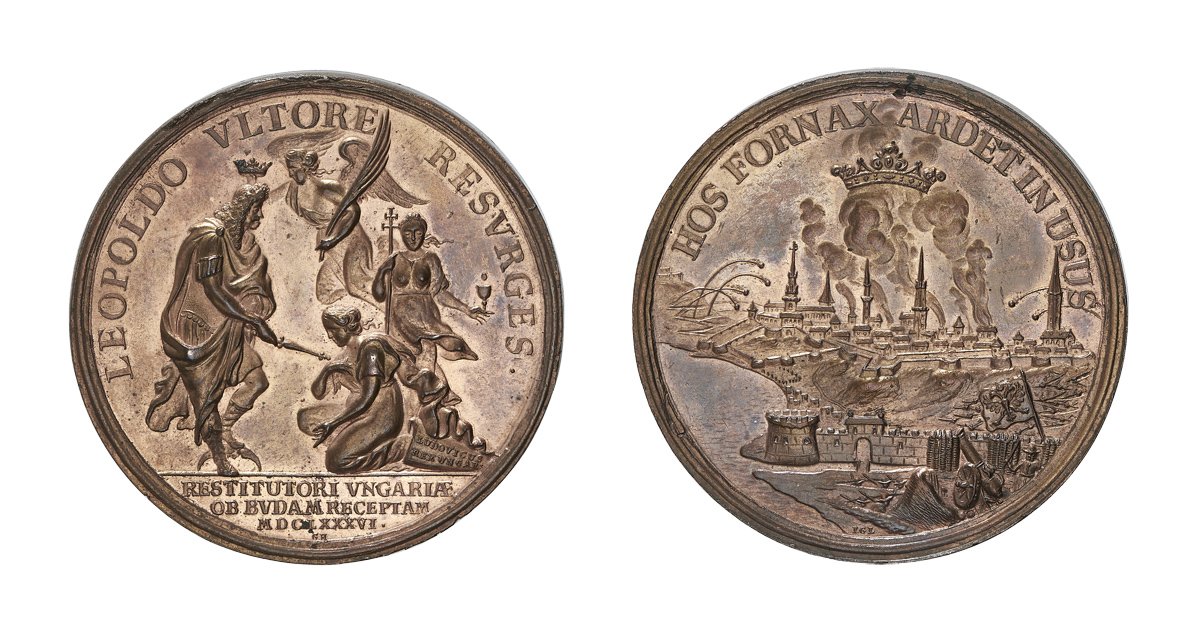 Medaille auf die Eroberung von Buda (Ofen) 1686 (Kunstsammlungen der Veste Coburg CC BY-NC-SA)