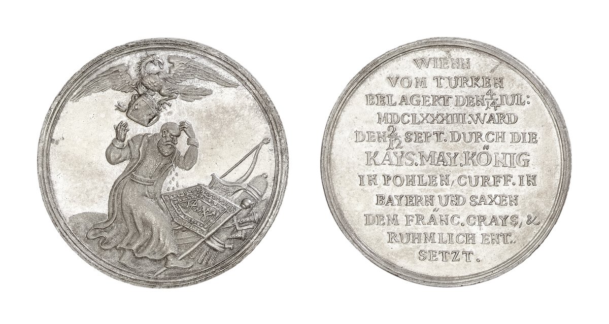 Spottmedaille auf den Großwesir Kara Mustafa und die gescheiterte Belagerung von Wien 1863 (Kunstsammlungen der Veste Coburg CC BY-NC-SA)