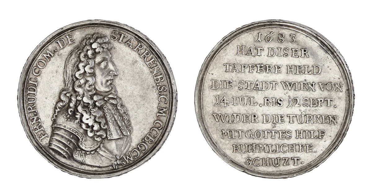 Medaille auf Ernst Rüdiger Graf Starhemberg, Stadtkommandant von Wien (Kunstsammlungen der Veste Coburg CC BY-NC-SA)