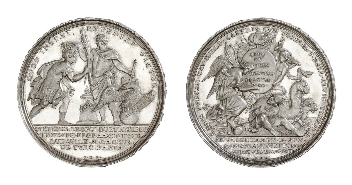 Medaille auf den Sieg in der Schlacht bei Slankamen 1691 (Kunstsammlungen der Veste Coburg CC BY-NC-SA)