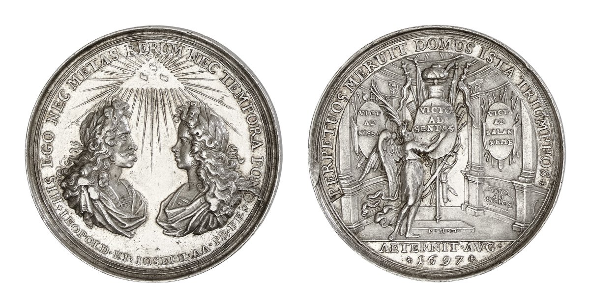 Medaille auf den Sieg in der Schlacht bei Zenta 1697 (Kunstsammlungen der Veste Coburg CC BY-NC-SA)