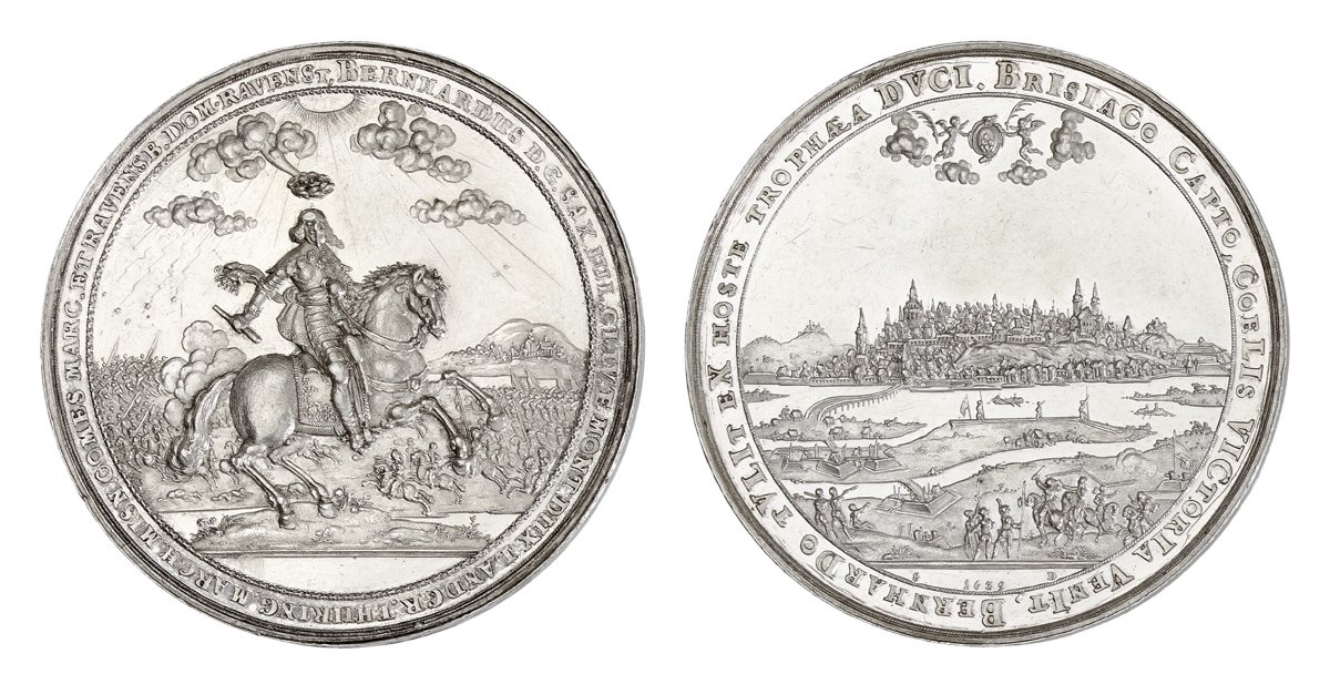 Medaille auf Herzog Bernhard von Sachsen-Weimar und die Einnahme von Breisach (Kunstsammlungen der Veste Coburg CC BY-NC-SA)