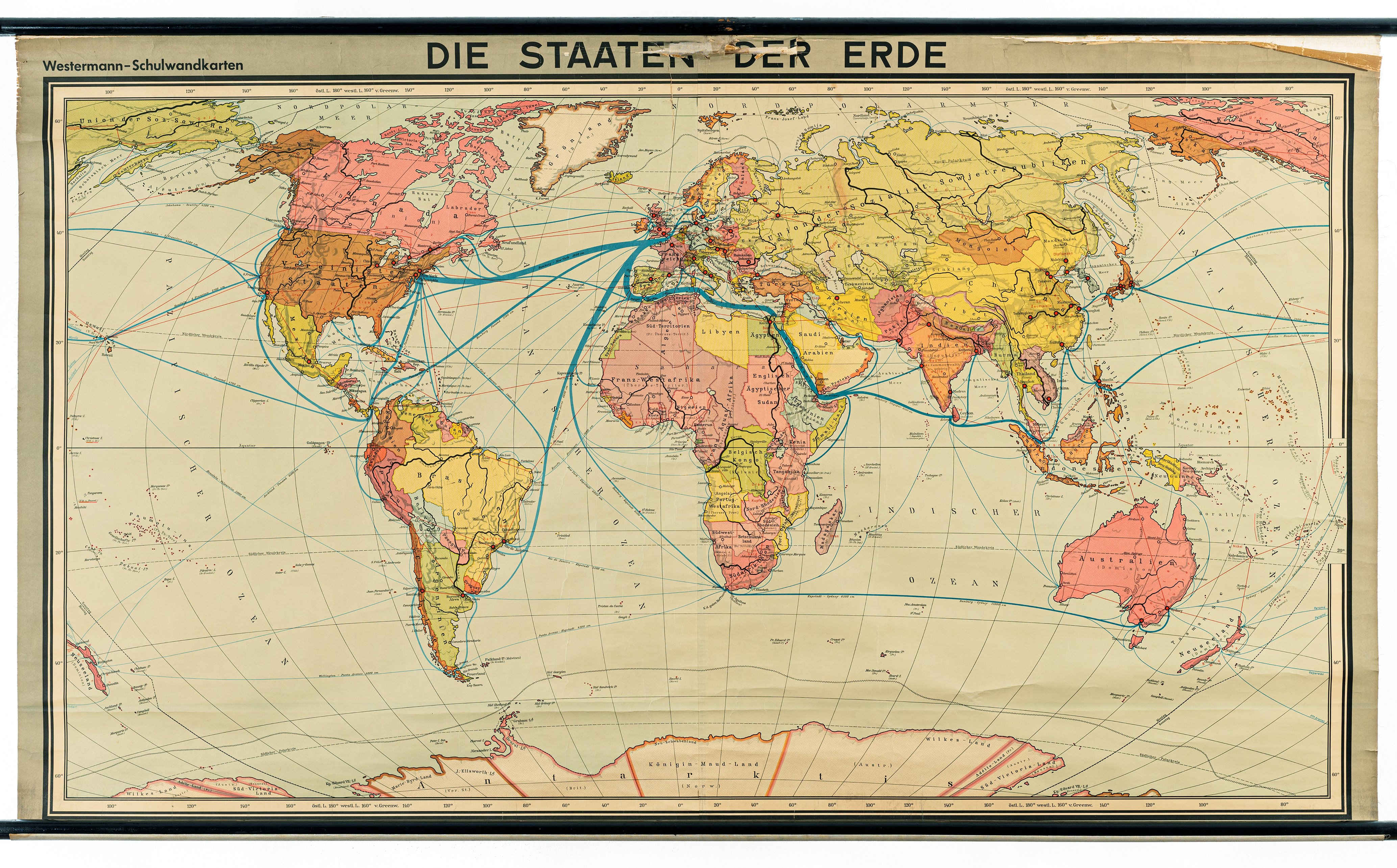 Schulwandkarte "Die Staaten der Erde" (Mitte Museum/Bezirksamt Mitte von Berlin / Westermann Gruppe CC BY-NC-ND)
