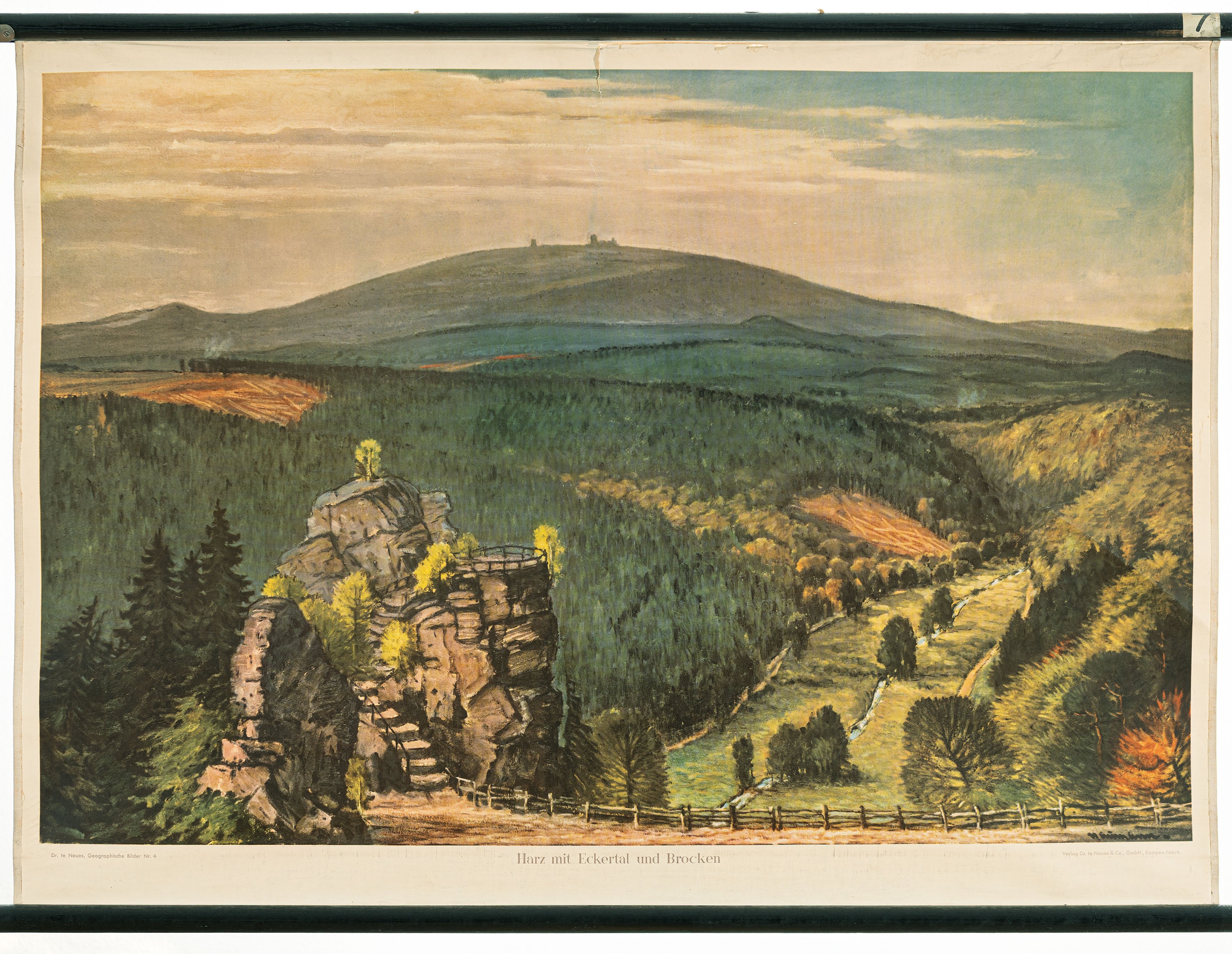 Schulwandbild "Harz mit Eckertal und Brocken" (Mitte Museum/Bezirksamt Mitte von Berlin CC BY-NC-ND)