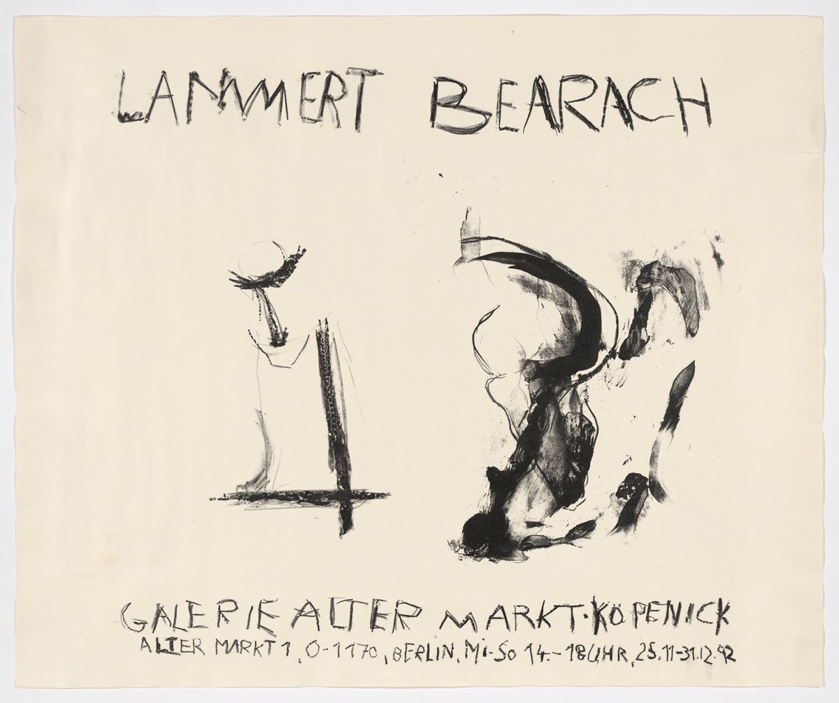 Ausstellungsplakat: Lammert und Bearach, Galerie Alter Markt Köpenick 1992 (Kunstsammlung Pankow, Berlin CC BY-NC-SA)