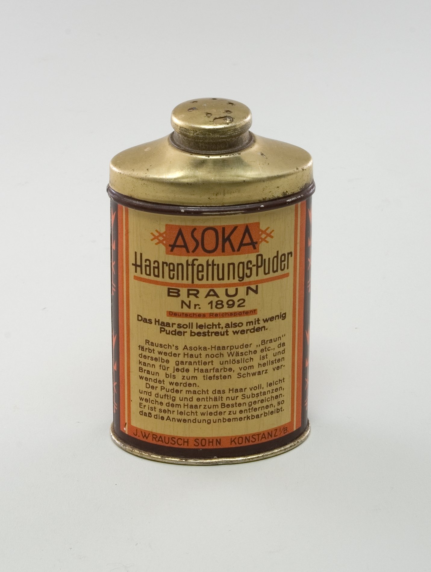 Haarentfettungspuder "Asoka" (Stiftung Domäne Dahlem - Landgut und Museum, Weiternutzung nur mit Genehmigung des Museums CC BY-NC-SA)