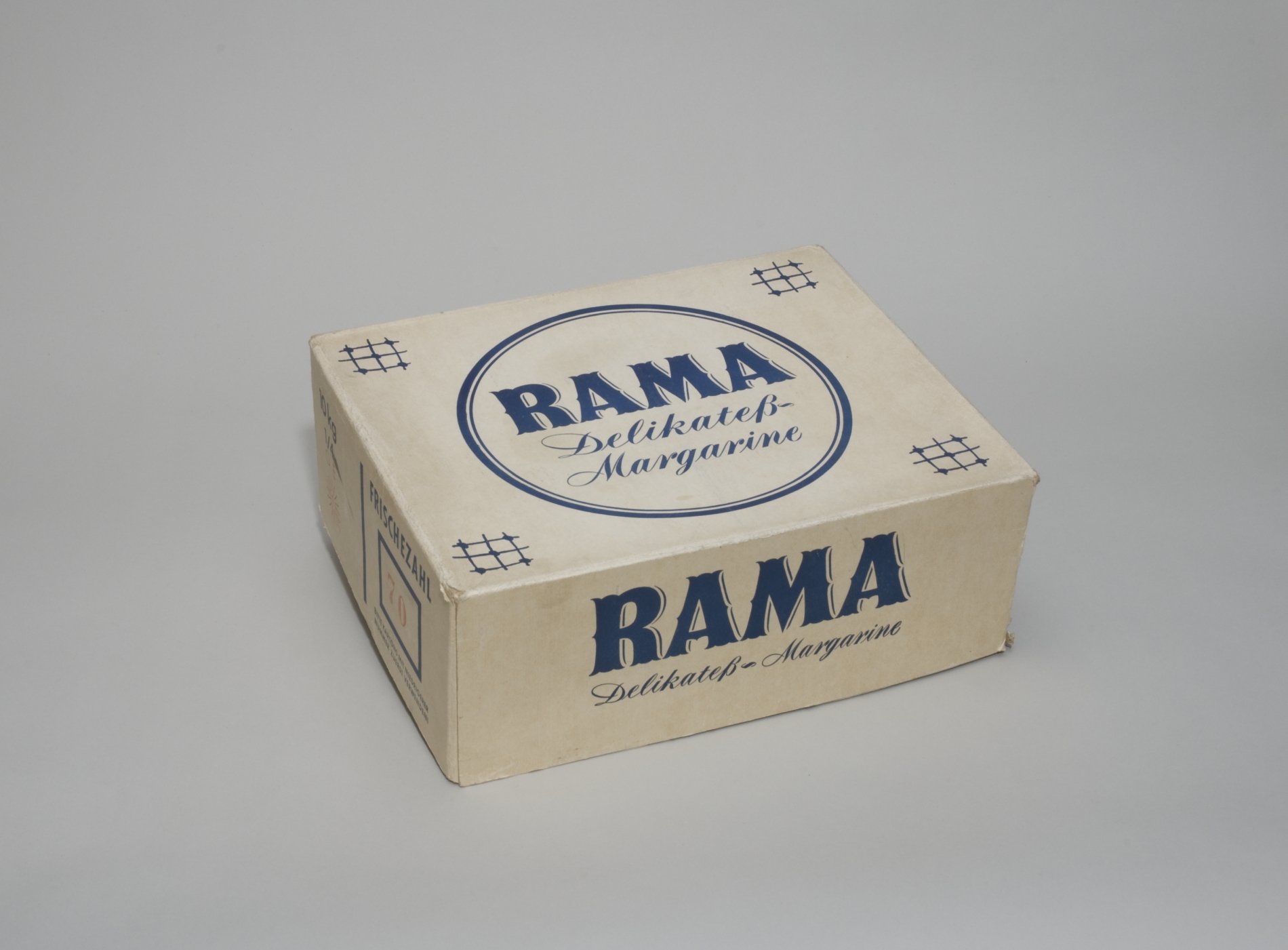 Karton "Rama Delikateß-Margarine" (Stiftung Domäne Dahlem - Landgut und Museum, Weiternutzung nur mit Genehmigung des Museums CC BY-NC-SA)