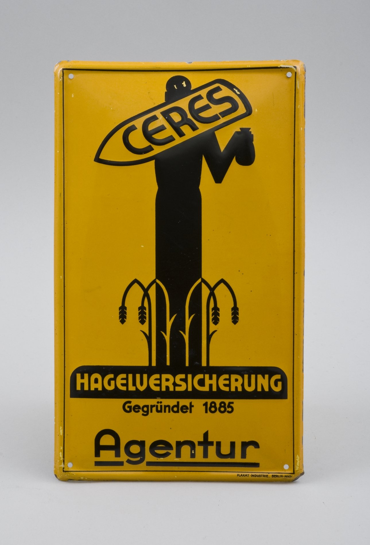 Reklameschild "CERES Hagelversicherung" (Stiftung Domäne Dahlem - Landgut und Museum, Weiternutzung nur mit Genehmigung des Museums CC BY-NC-SA)