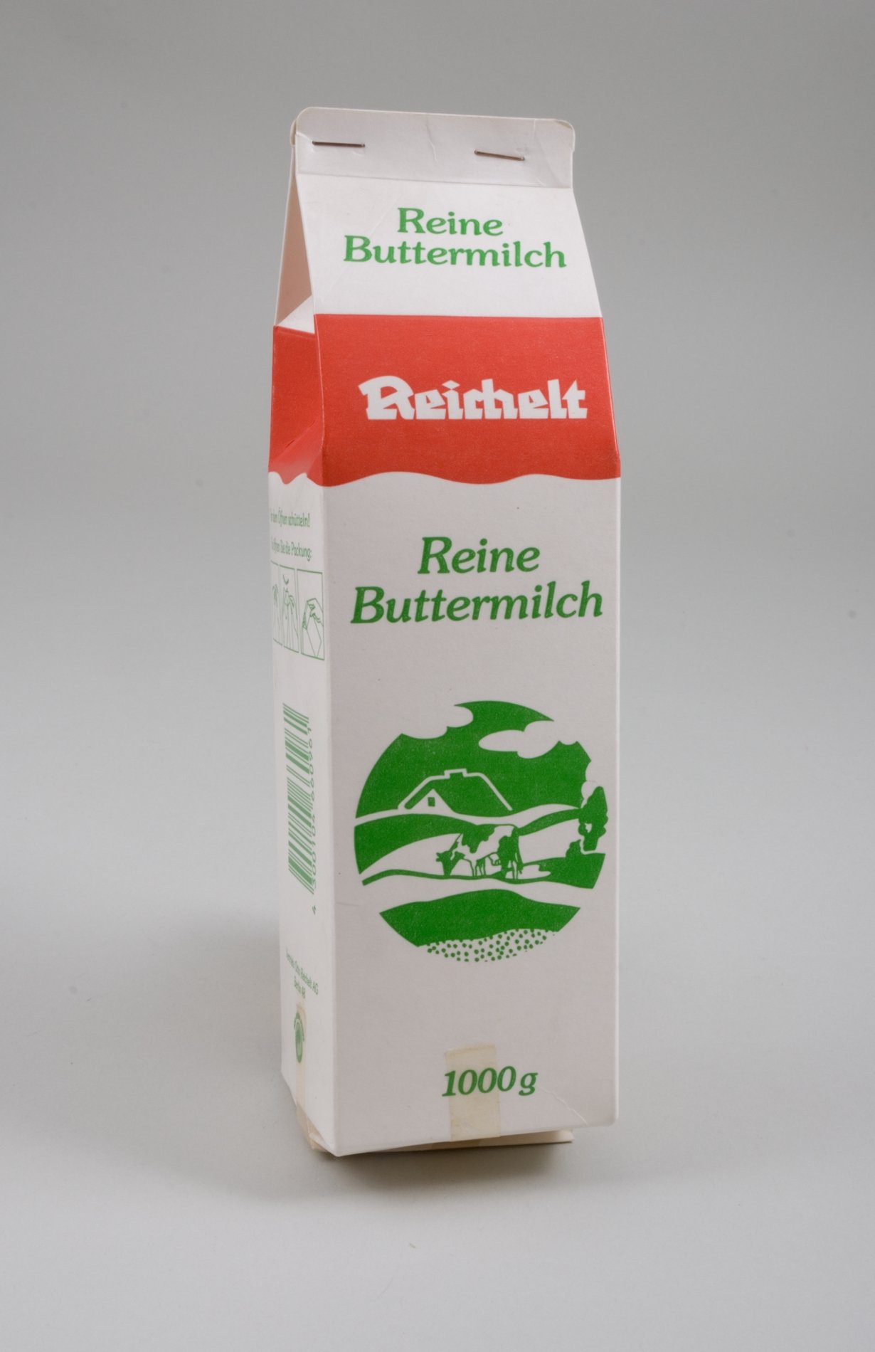 Warenmuster "Reine Buttermilch" der Firma "Reichelt" (Stiftung Domäne Dahlem - Landgut und Museum, Weiternutzung nur mit Genehmigung des Museums CC BY-NC-SA)