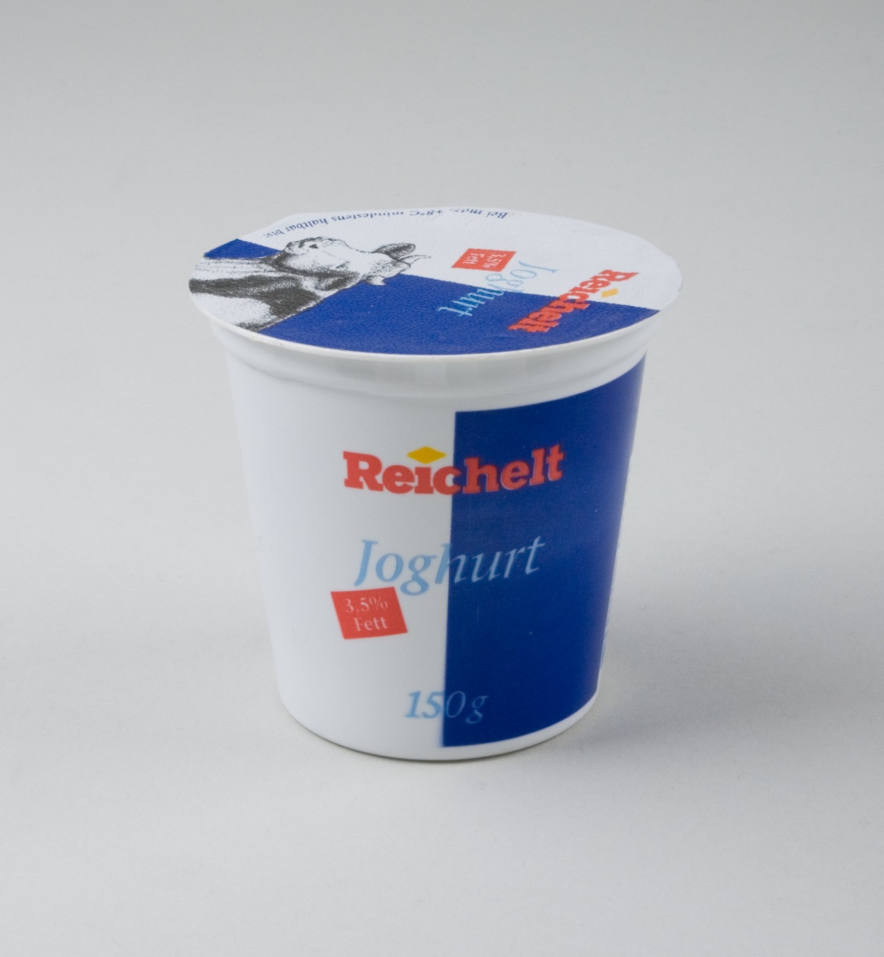 Joghurt-Becher der Firma "Reichelt" (Stiftung Domäne Dahlem - Landgut und Museum, Weiternutzung nur mit Genehmigung des Museums CC BY-NC-SA)