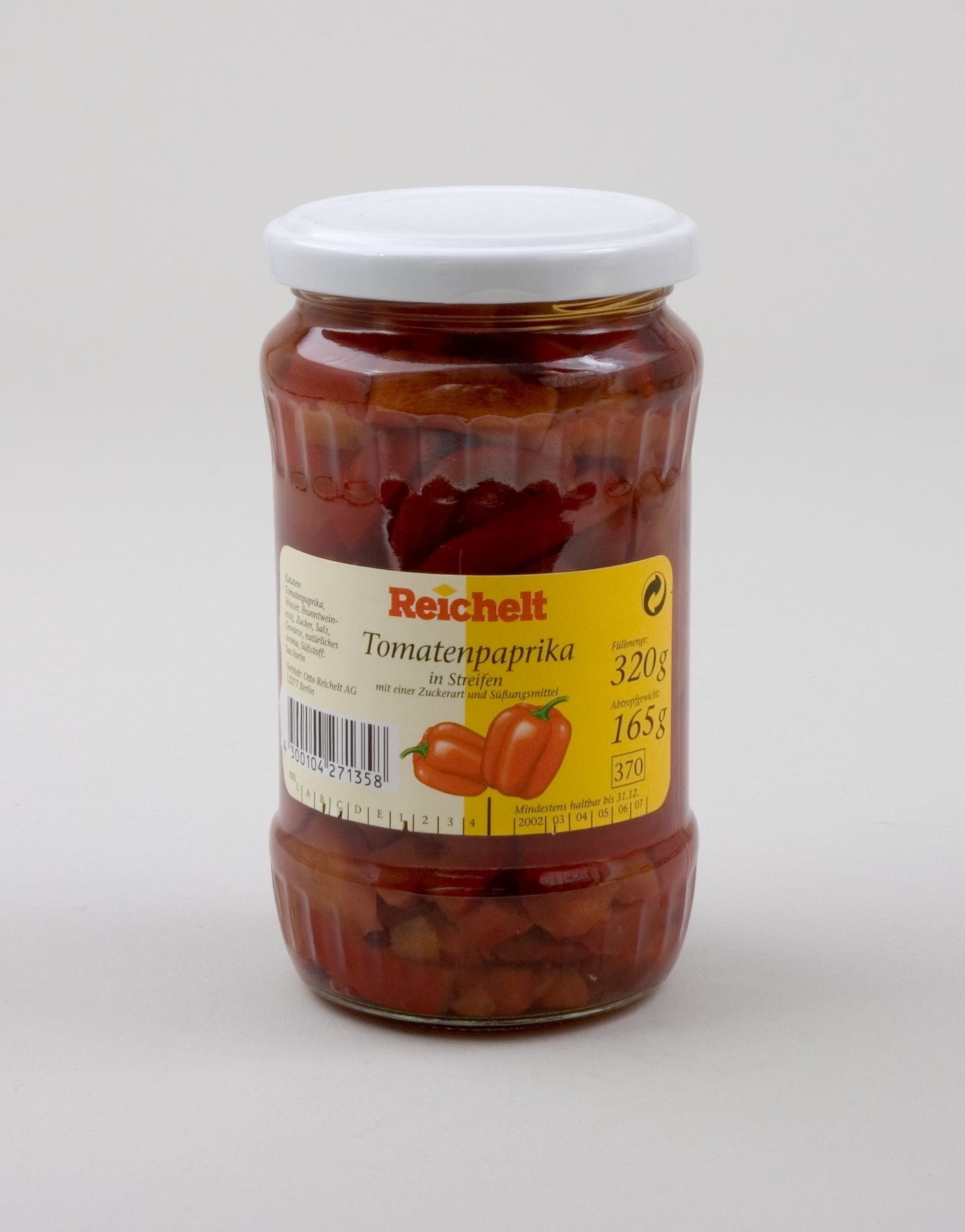Glas Tomatenpaprika der Firma "Reichelt" (Stiftung Domäne Dahlem - Landgut und Museum, Weiternutzung nur mit Genehmigung des Museums CC BY-NC-SA)