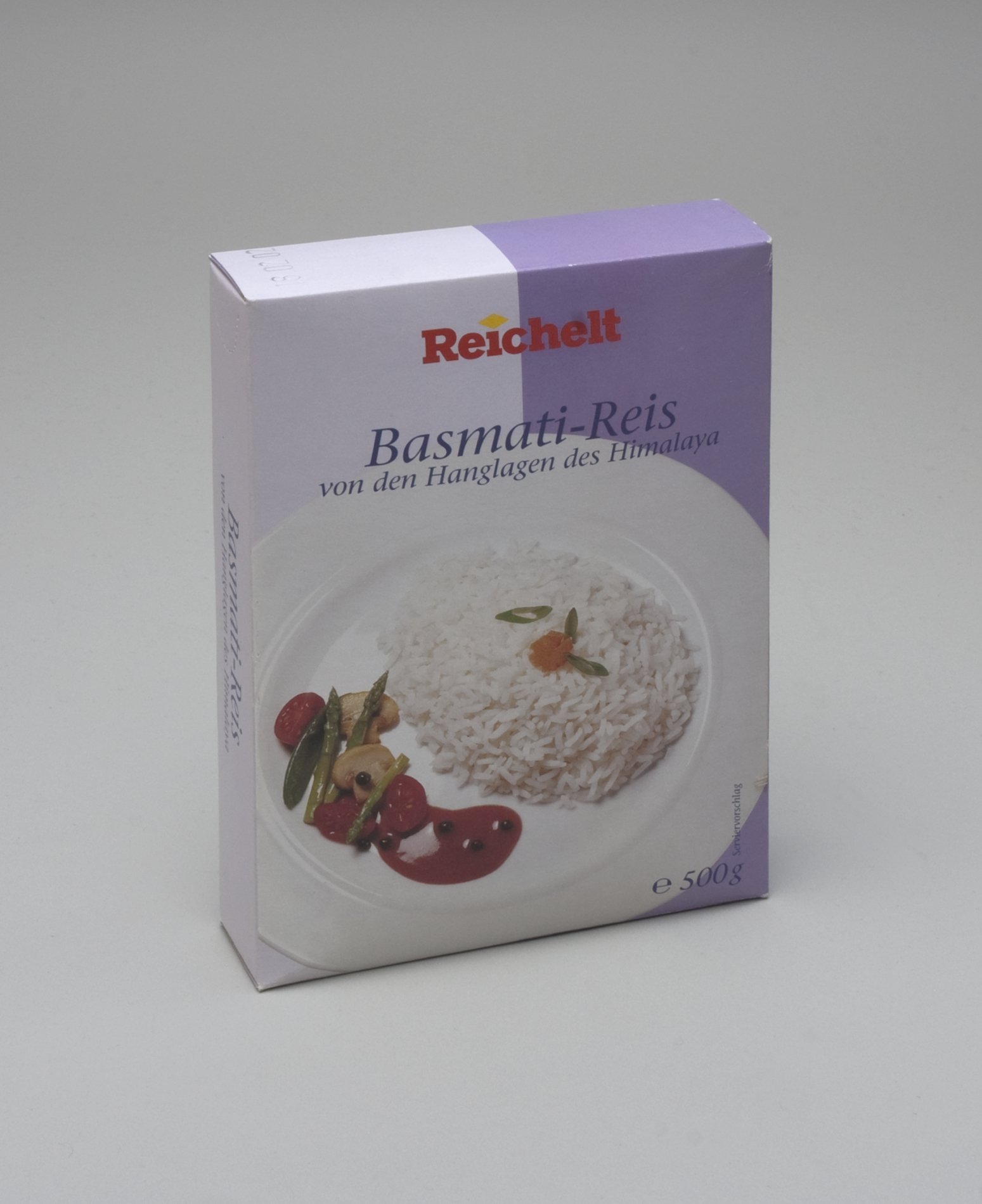 Verpackung der "Reichelt" Eigenmarke - "Basmati-Reis" (Stiftung Domäne Dahlem - Landgut und Museum, Weiternutzung nur mit Genehmigung des Museums CC BY-NC-SA)